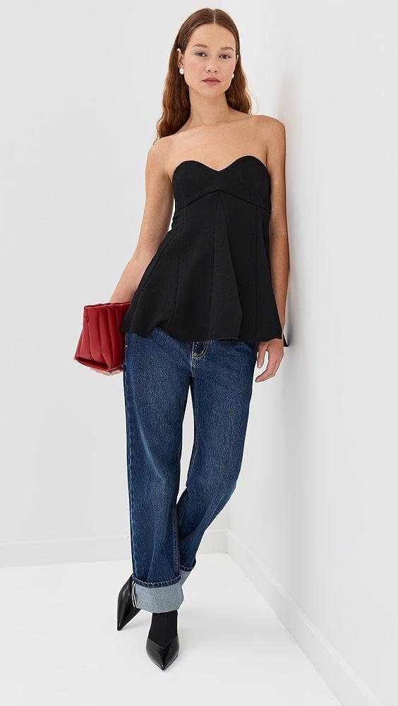 Tibi Melee Crepe Strapless Top | Shopbop Product Image