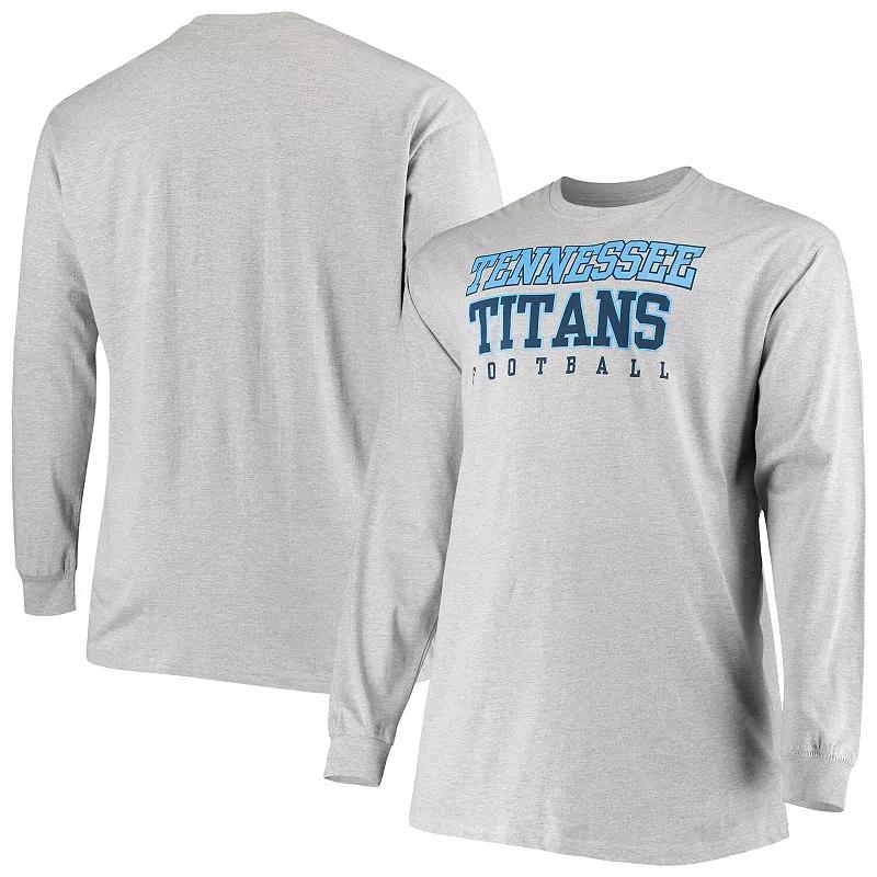 Men's Fanatics Branded Heathered Gray Tennessee Titans Big & Tall Practice Long Sleeve T-Shirt, Size: 4XB, Grey Product Image