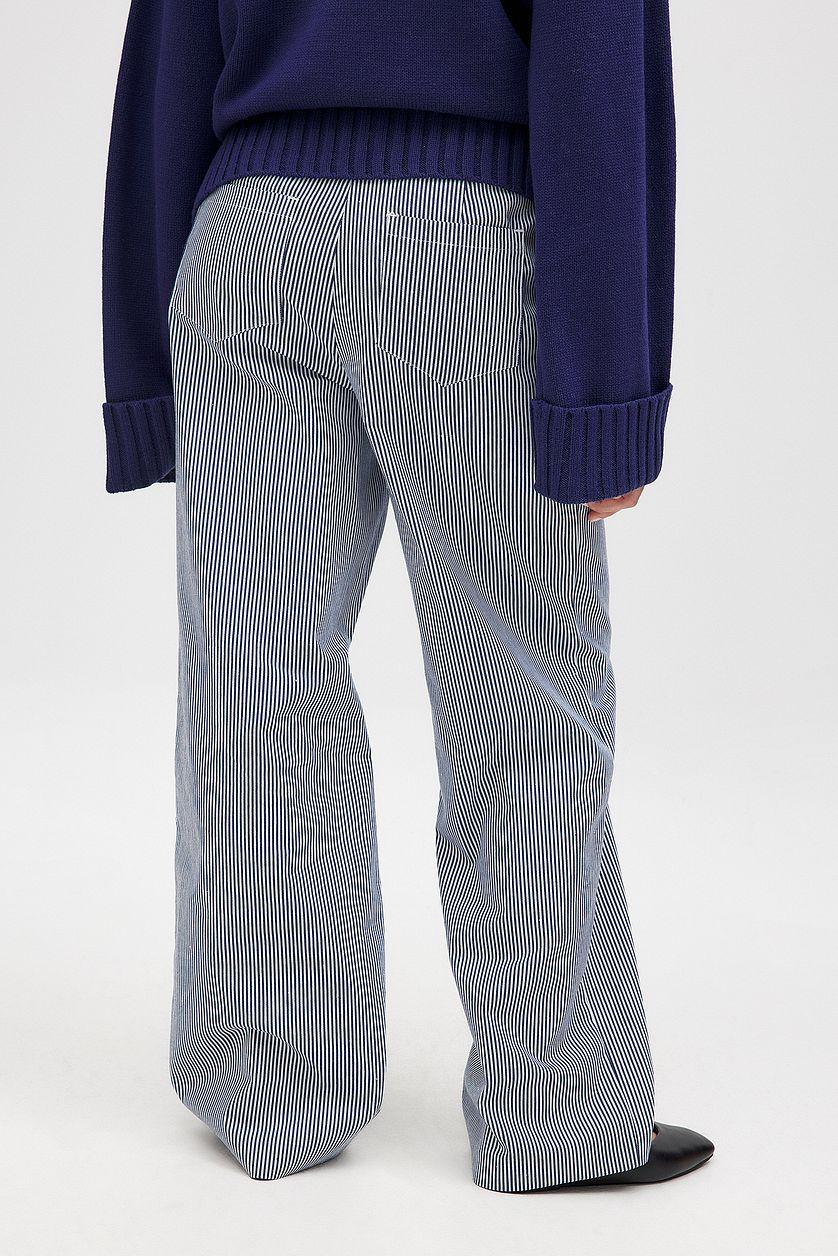 Heavy Mid Waist Stirped Pants Product Image