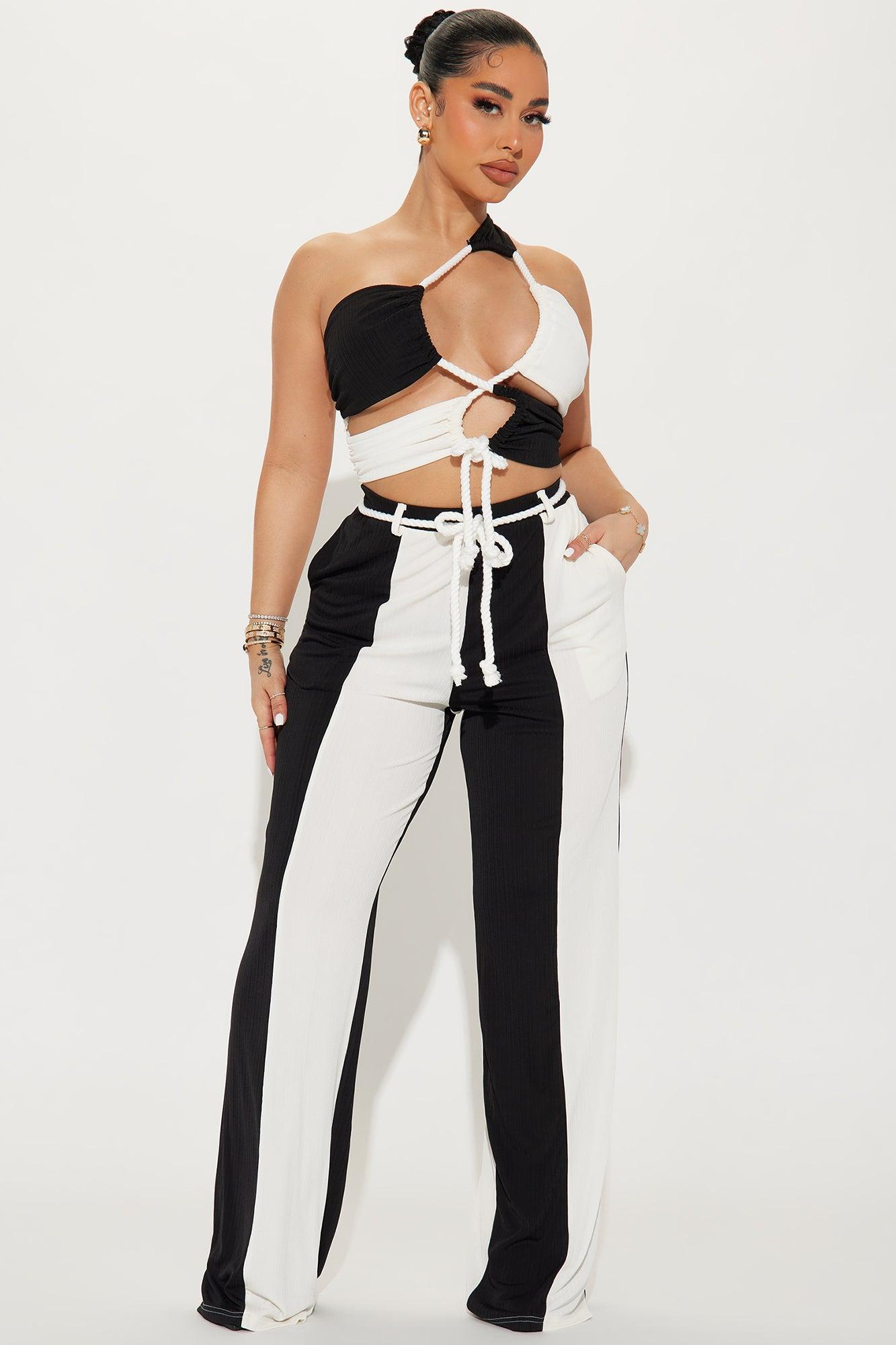 Maria Colorblock Pant Set - Black/combo Product Image