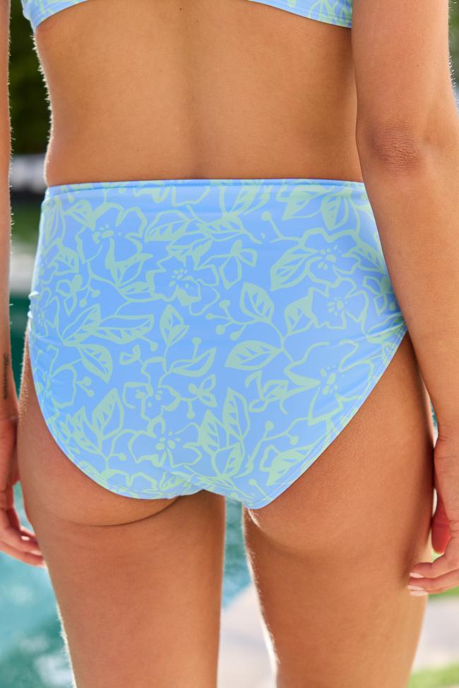Everyday Fanta-Sea Blue Floral Print Bikini Bottom Product Image