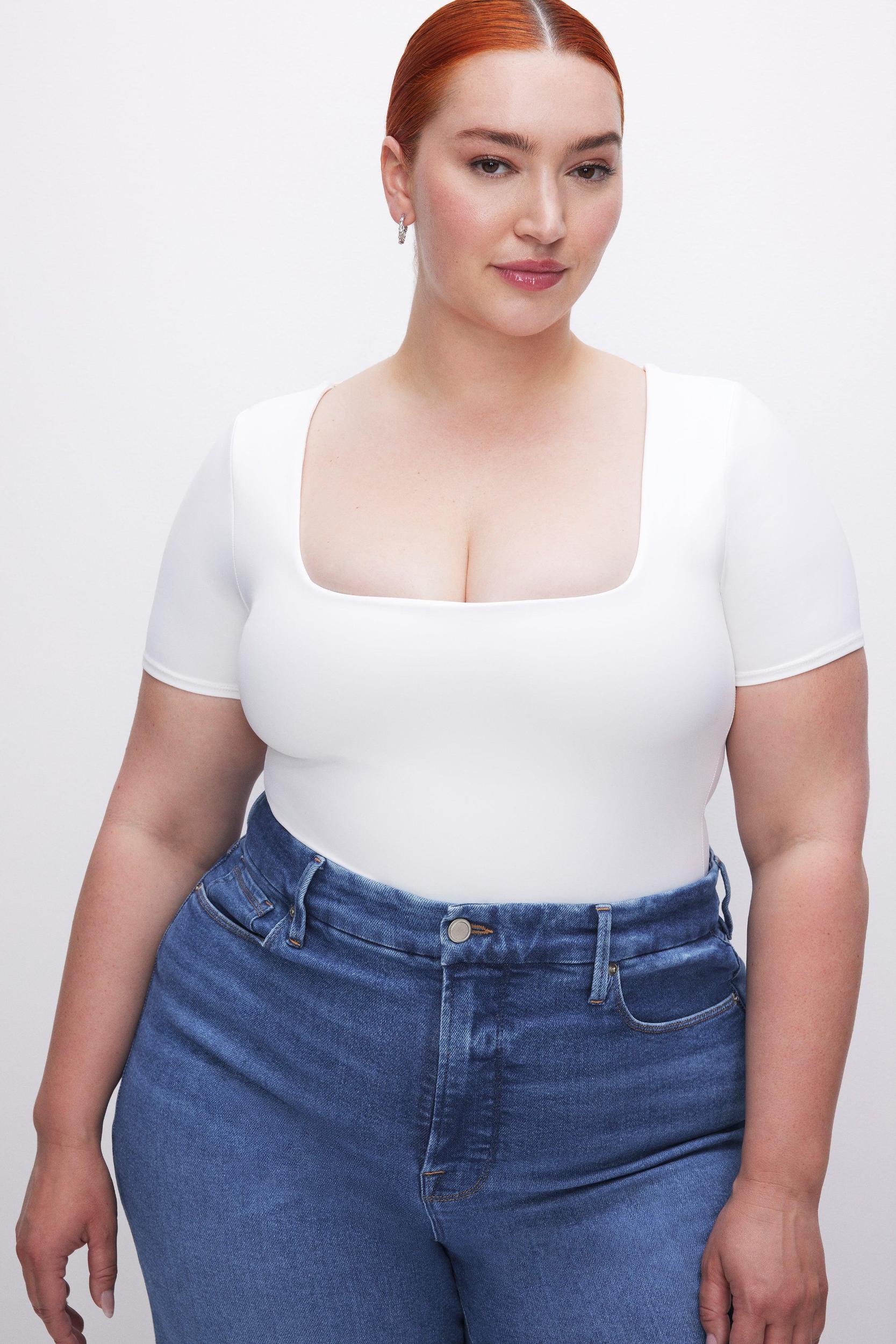 SCUBA SQUARE NECK BODYSUIT | WHITE001 Product Image