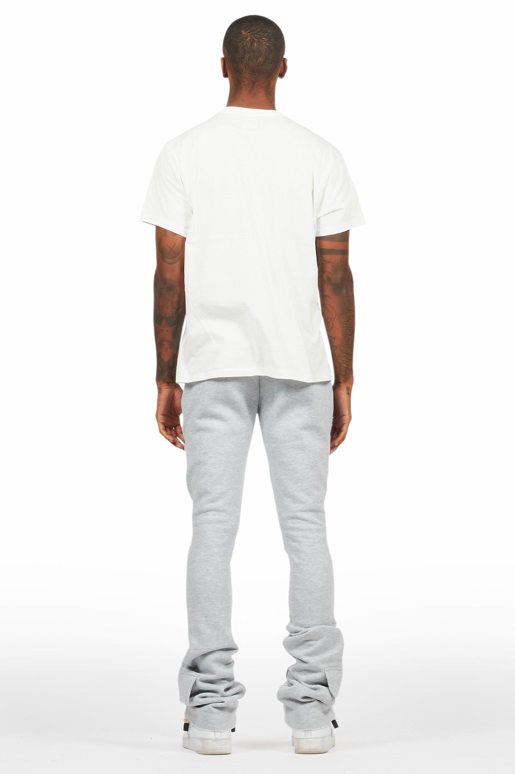 Connor Heather Grey T-Shirt/Stacked Flare Track Set Male Product Image