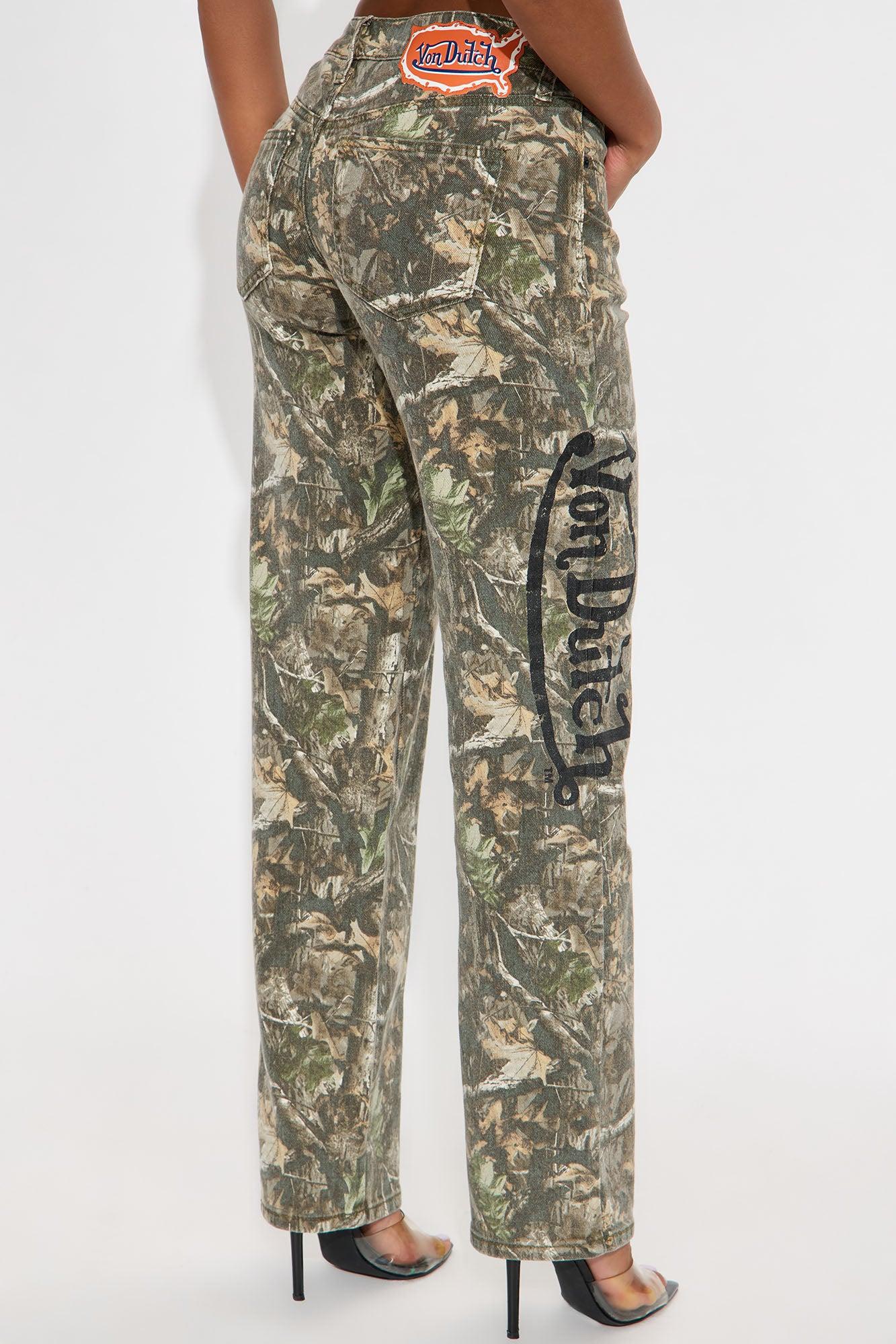 Von Dutch Camo Straight Leg Jeans - Camouflage Female Product Image