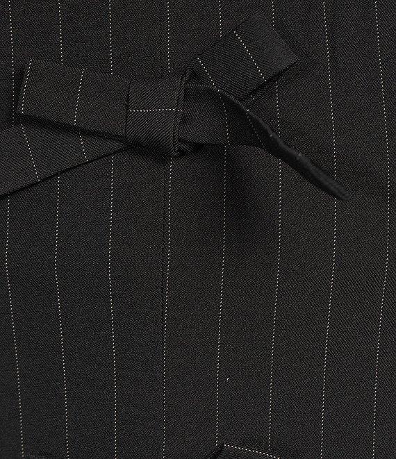 Evolutionary Pinstripe Sleeveless Bow Front Top Product Image