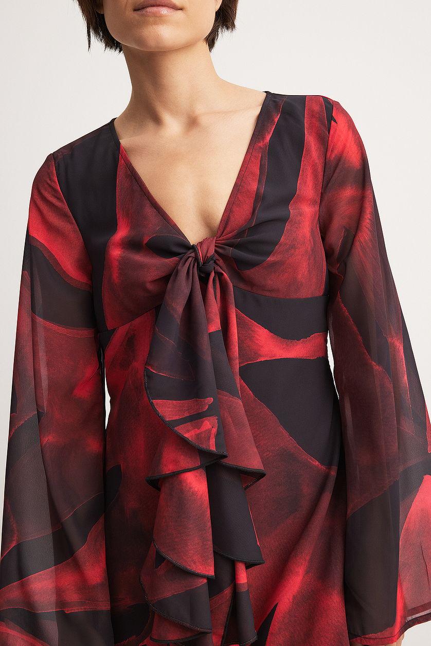 Chiffon Tie Front Mini Dress Product Image