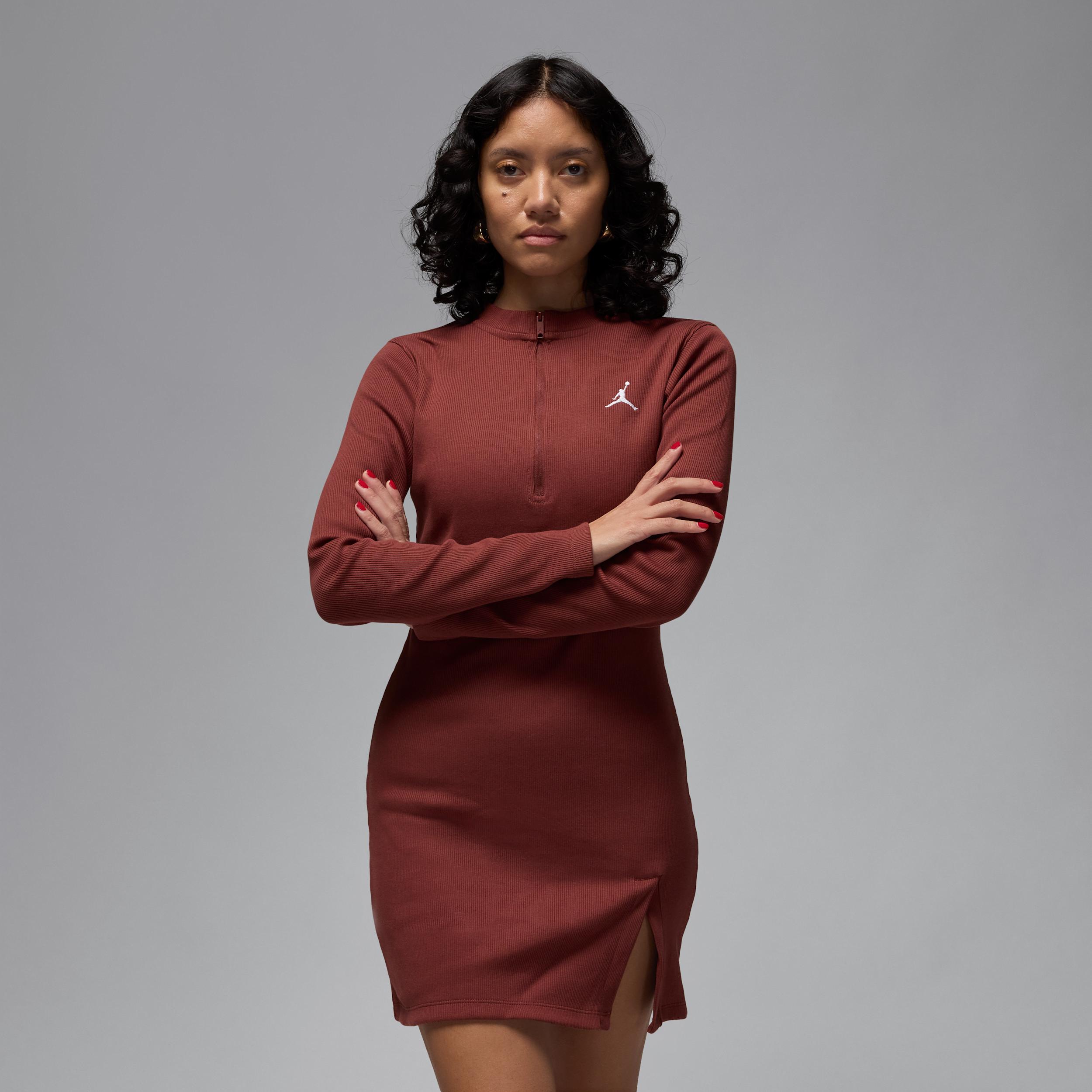 Womens Jordan 1/2-Zip Long-Sleeve Knit Dress | HF9477-010 Product Image