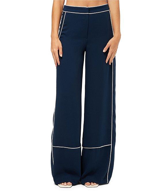 Trina Turk Rivals Mid Rise Wide Leg Pants Product Image