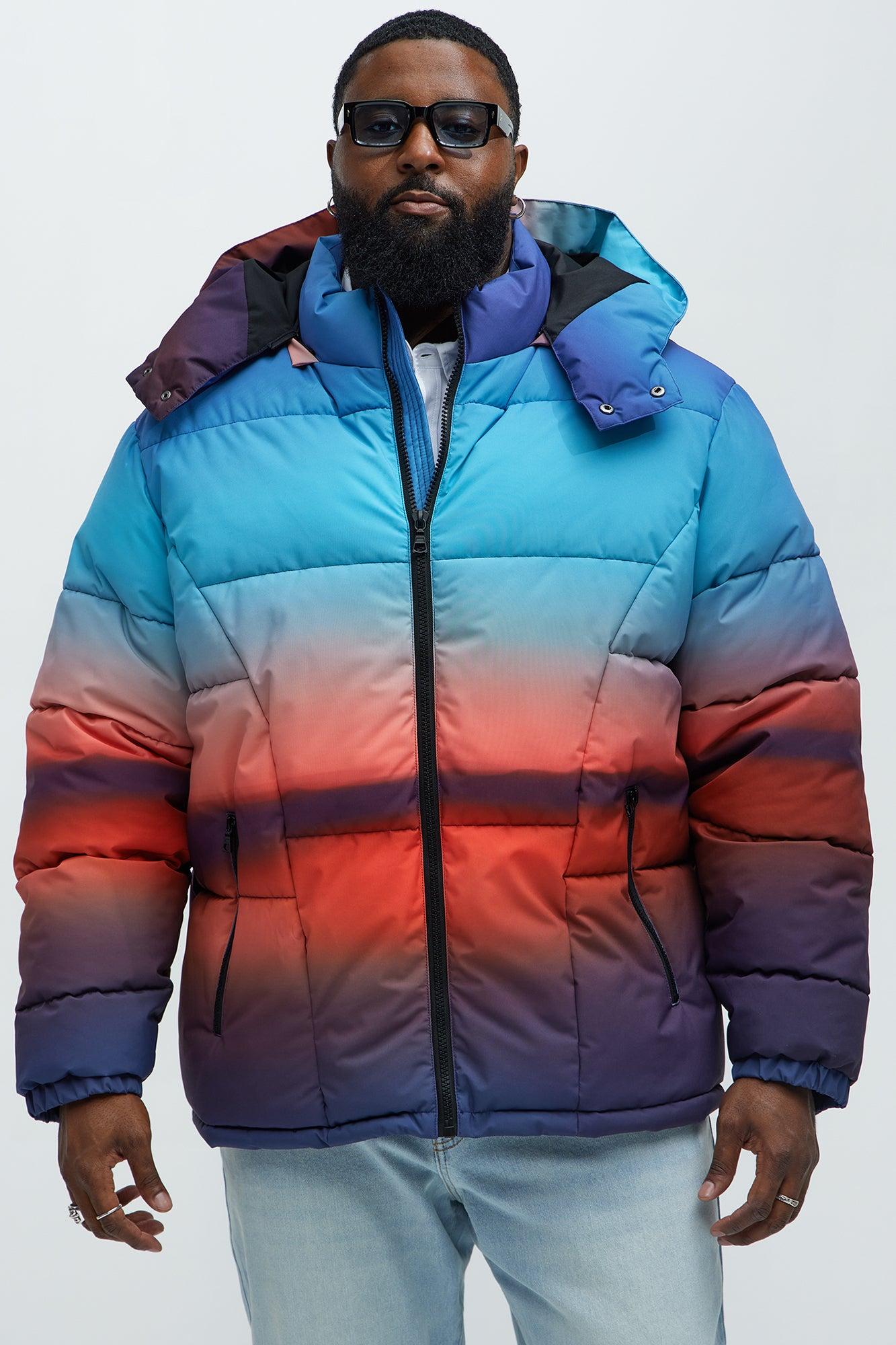 Sunrise Hooded Puffer Jacket - Blue/combo Male Product Image