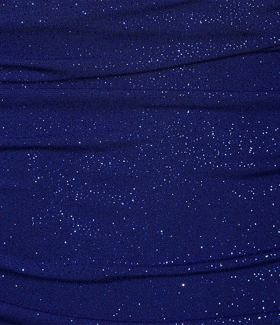 B. Darlin Cowl Neck Ruched Glitter Mini Dress Product Image