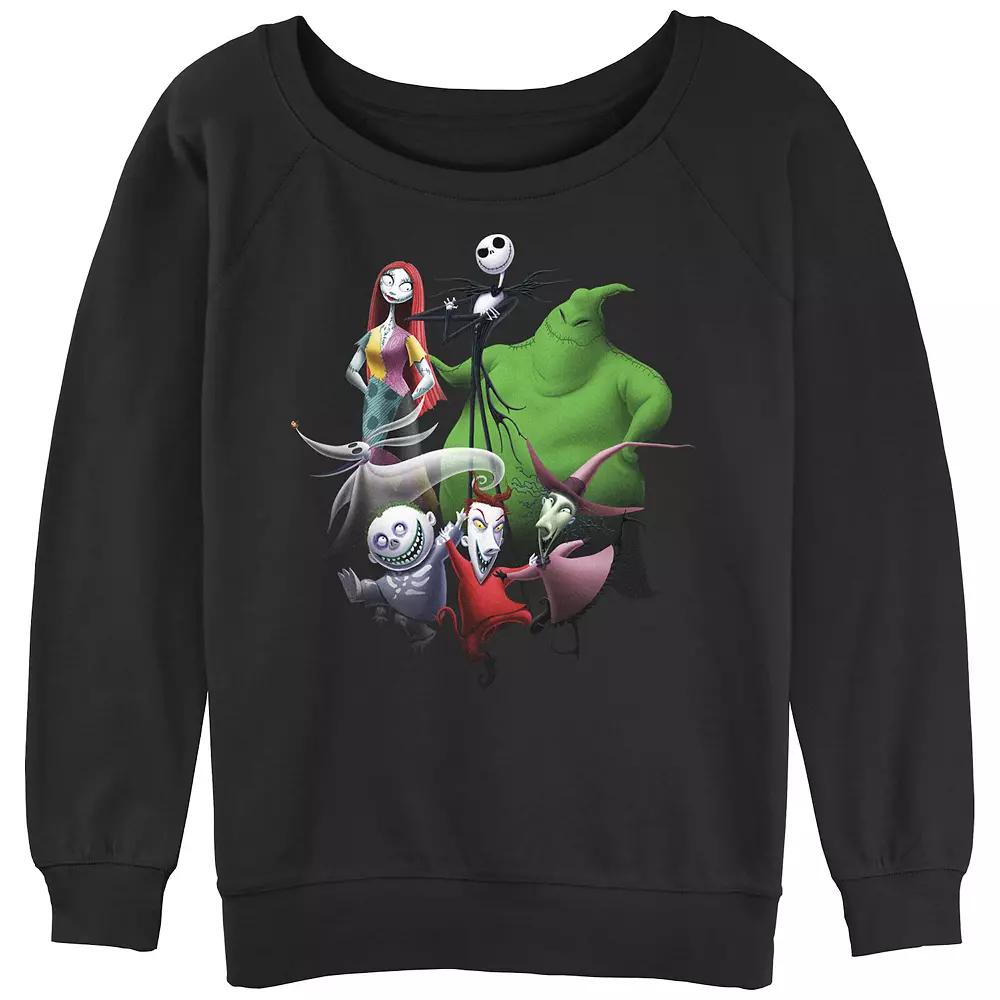 Disney's The Nightmare Before Christmas Juniors' Group Shot Slouchy Terry Graphic Pullover, Women's, Size: XL, Black Product Image