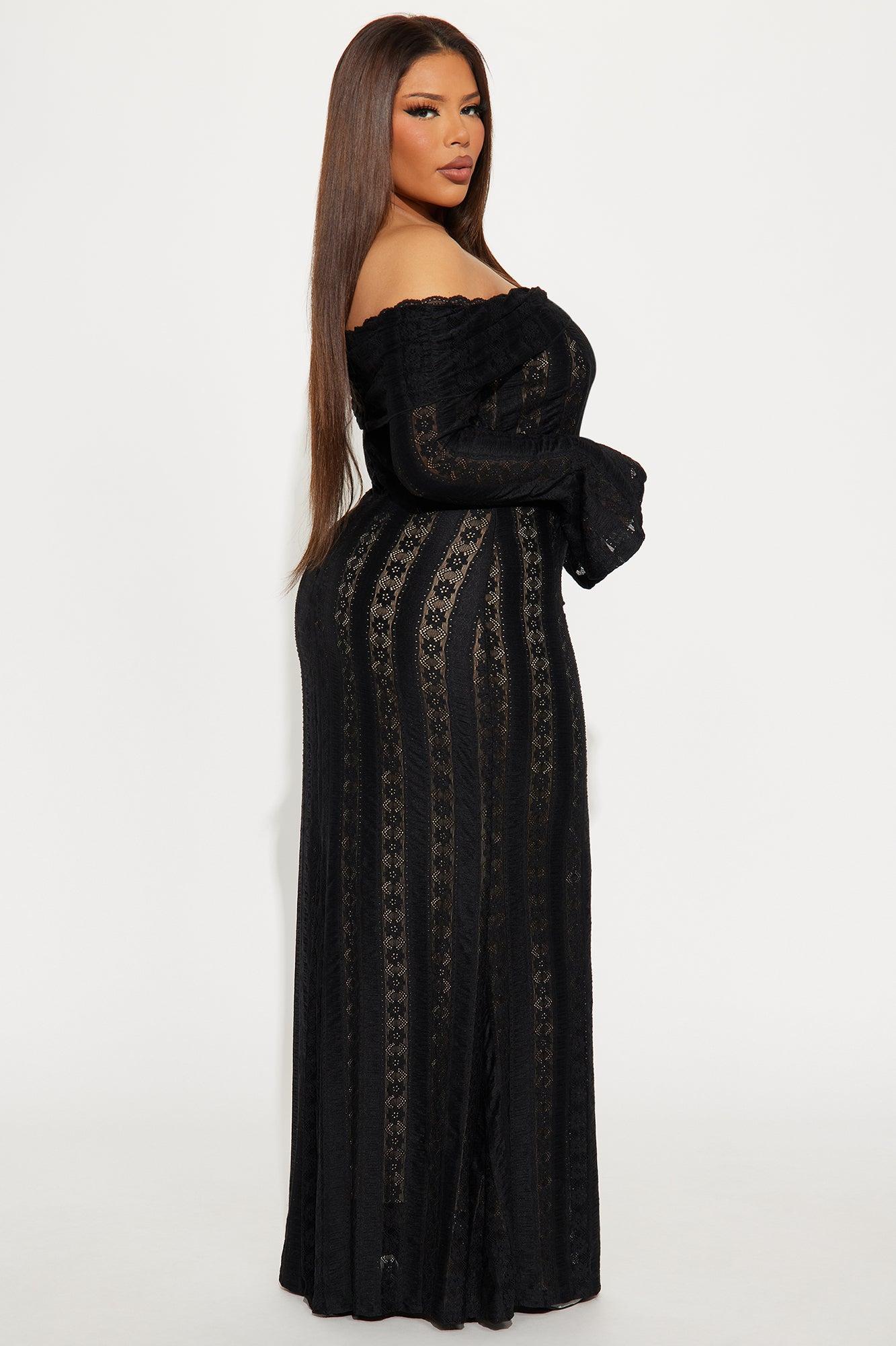Bad Habit Lace Maxi Dress - Black Product Image
