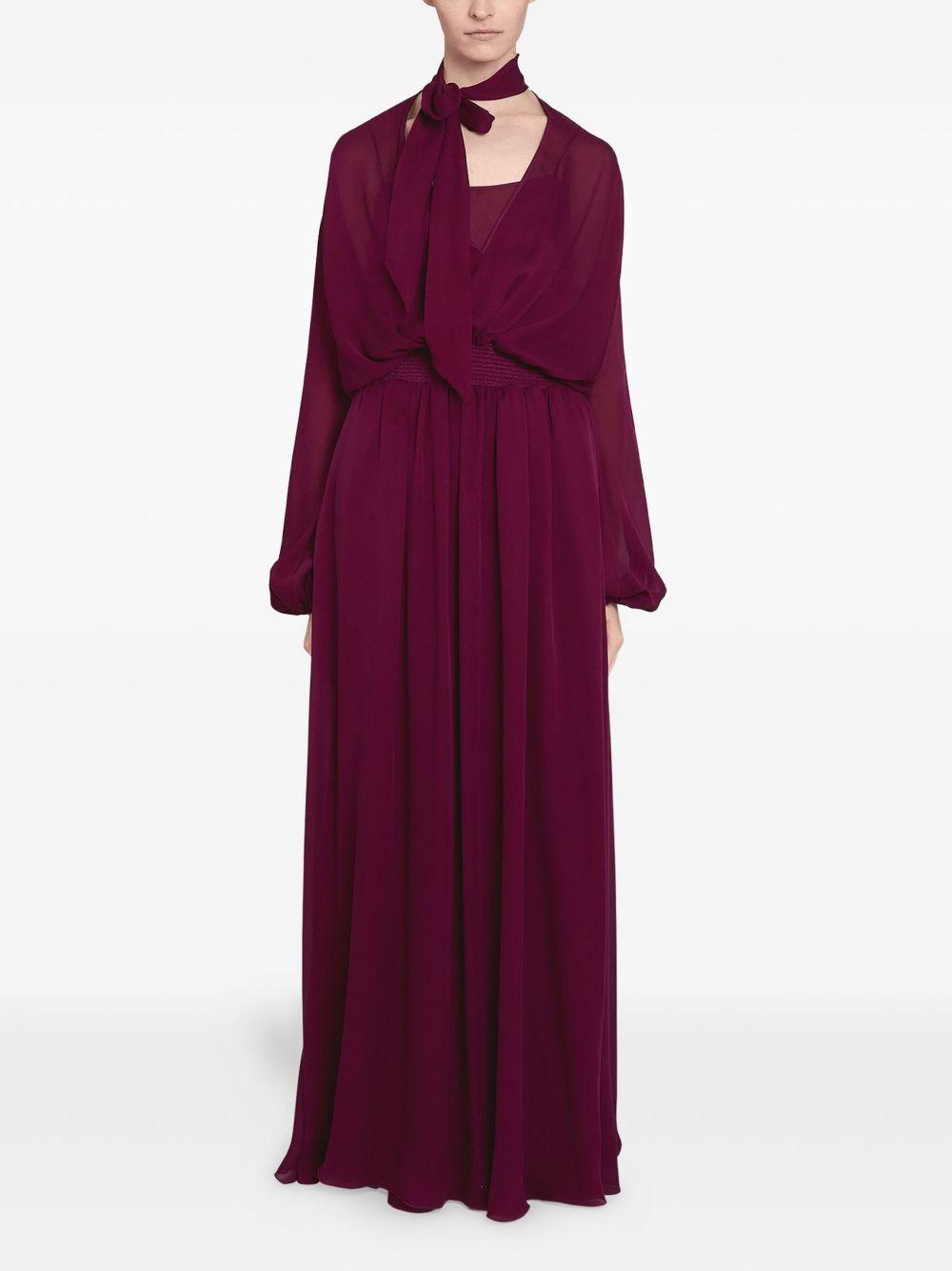 tie-neck silk maxi dress Product Image