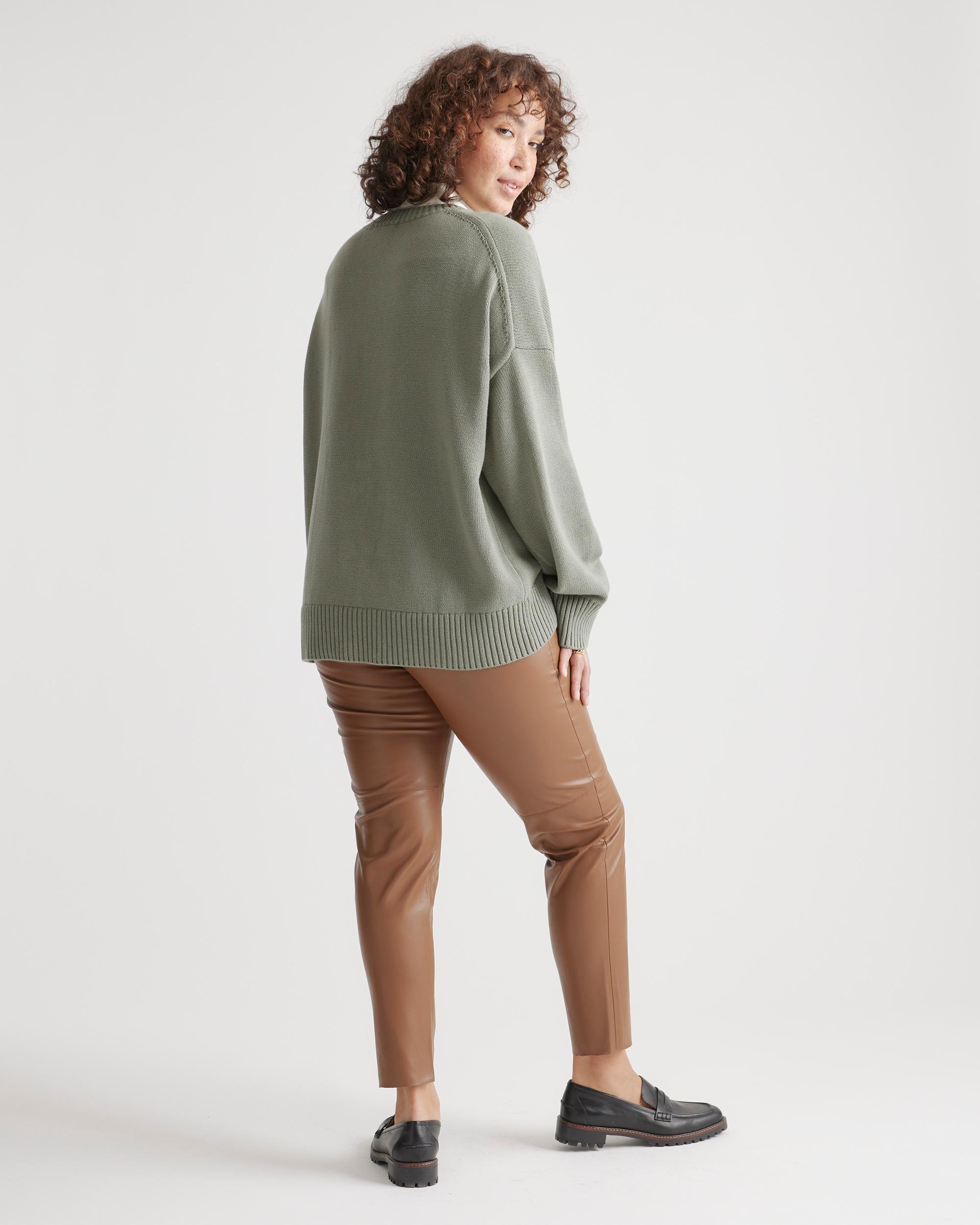 Quince | Women's Boyfriend Crew Sweater Size XS, Organic Cotton Product Image
