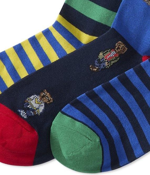 Polo Ralph Lauren Mini Bear & Stripe 3-Pack Socks Product Image
