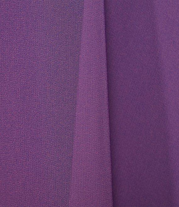 Slim Factor by Investments Plus Size Ombre Border Print Boat Neck 3/4 Sleeve Lined Tunic Product Image