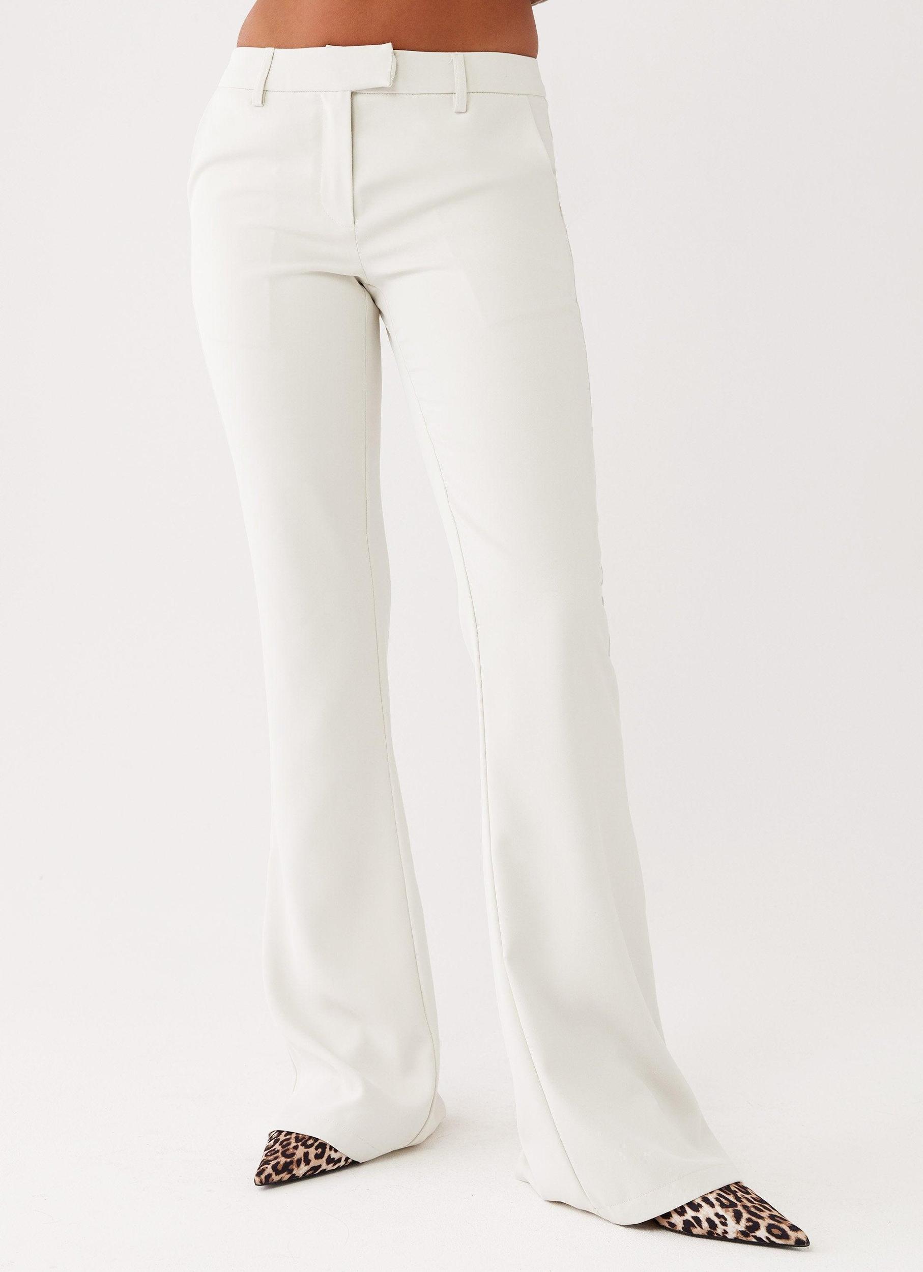 Cyra Low Rise Slim Fit Pants - Ivory Girls Product Image