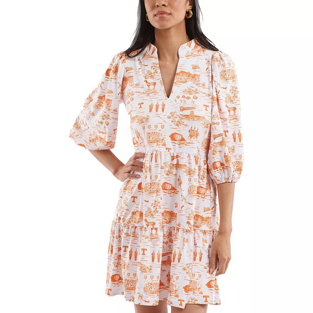 Women's Smith & Quinn White/Tennessee Orange Tennessee Volunteers Tailgate Collection Tory Dress, Size: Small Product Image