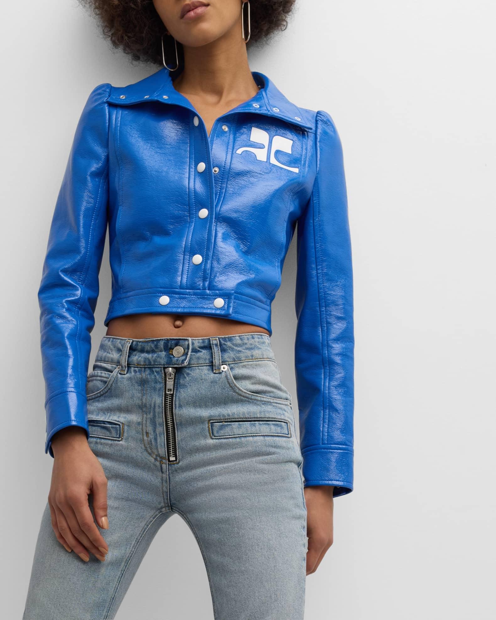 Textured Vinyl Crop Jacket Product Image