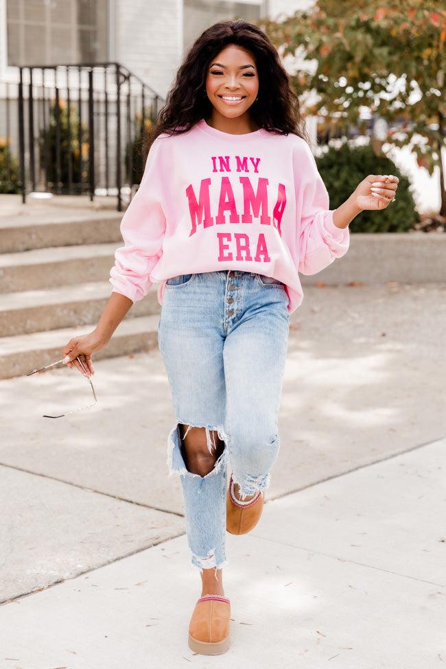 In My Mama Era Light Pink Graphic Sweatshirt Product Image