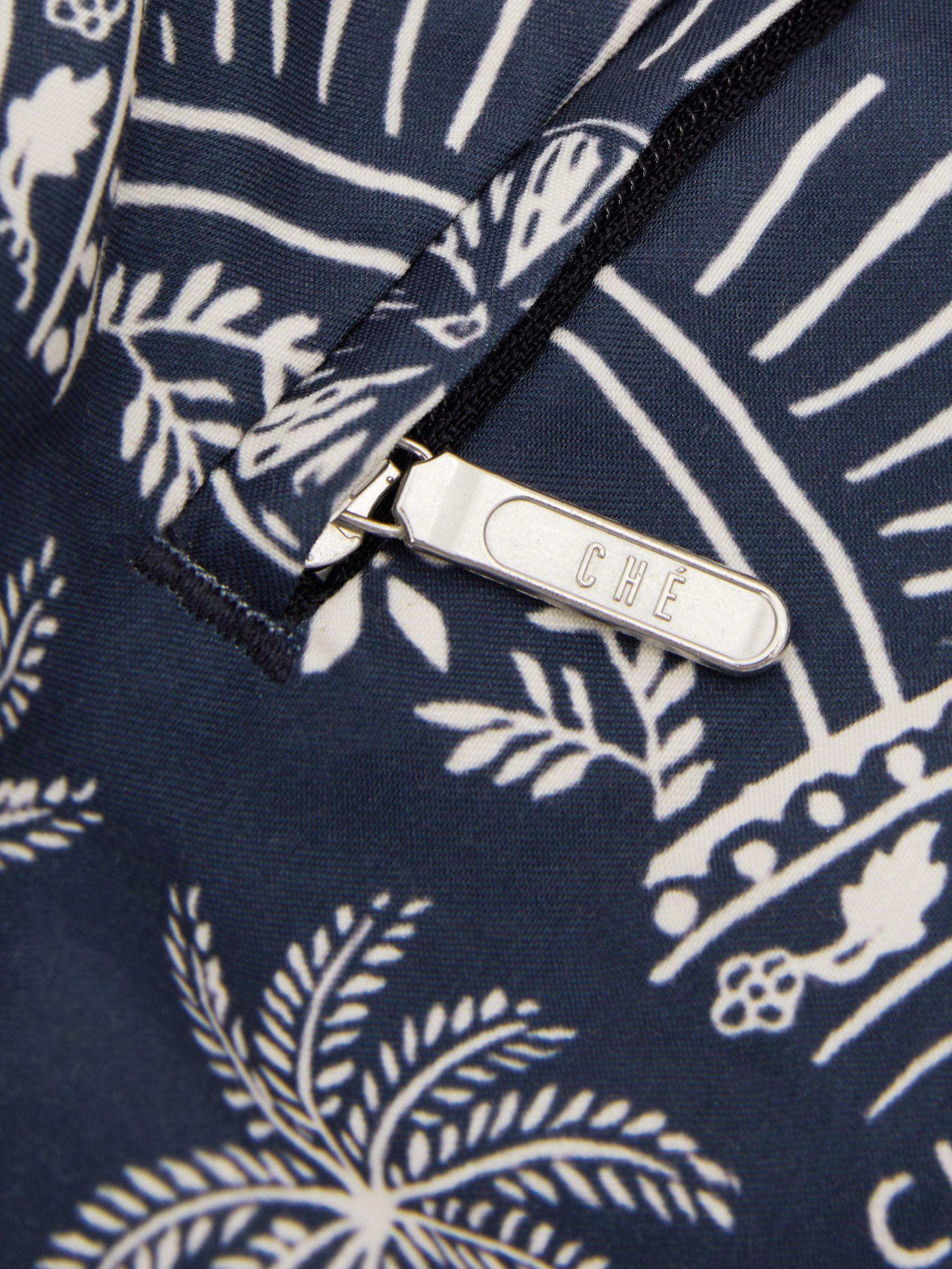 Ché Printed Elasticated Waist Swim Shorts in Navy/White Product Image