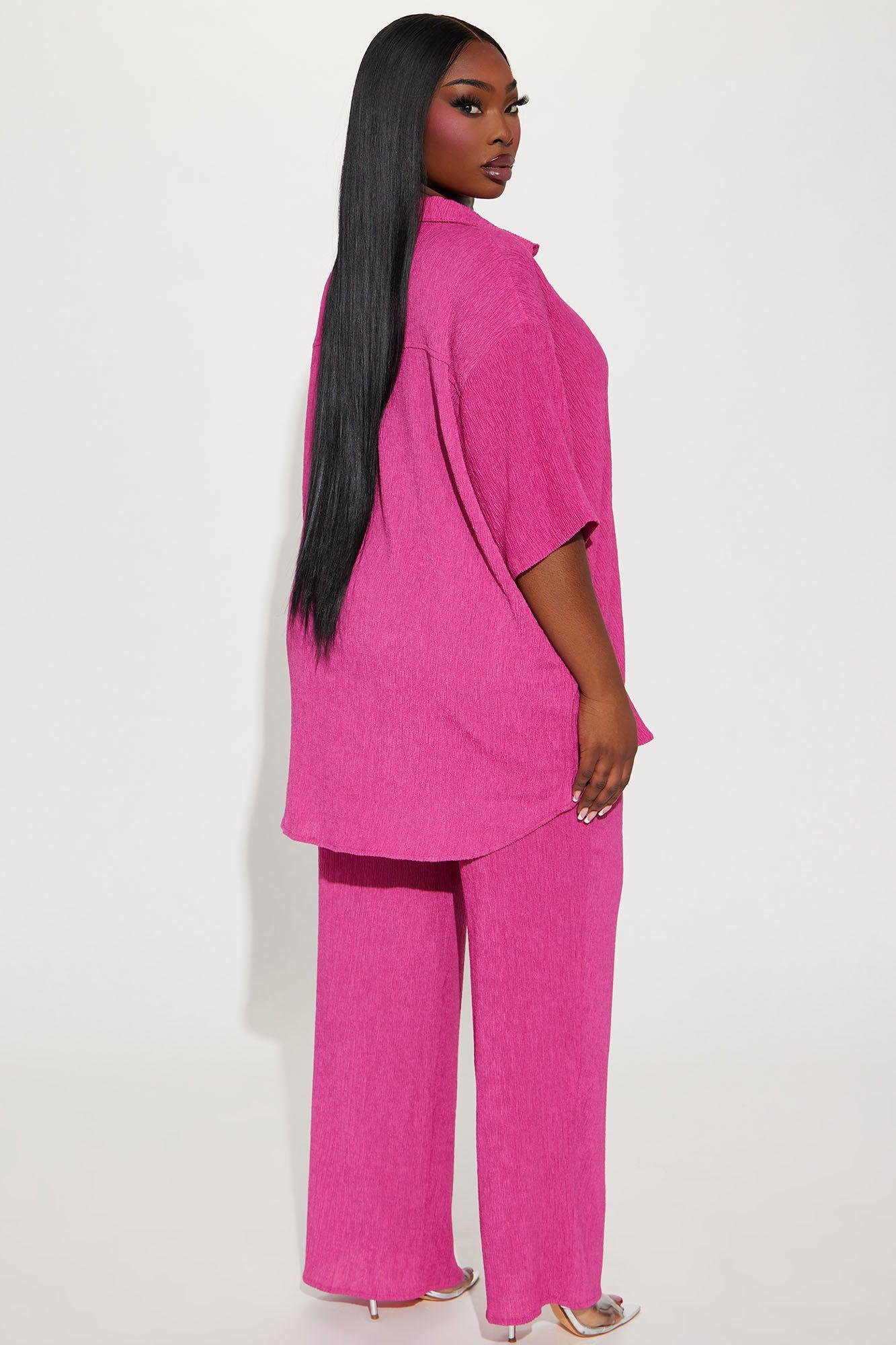 Vacay Vibes Pant Set - Fuchsia Product Image