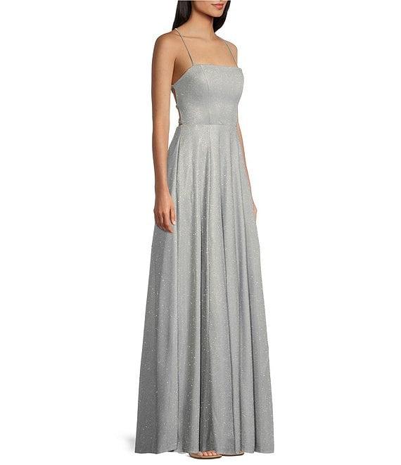 Midnight Doll Fairy Dust Square Neck Spaghetti Strap Strappy Back Ball Gown Product Image