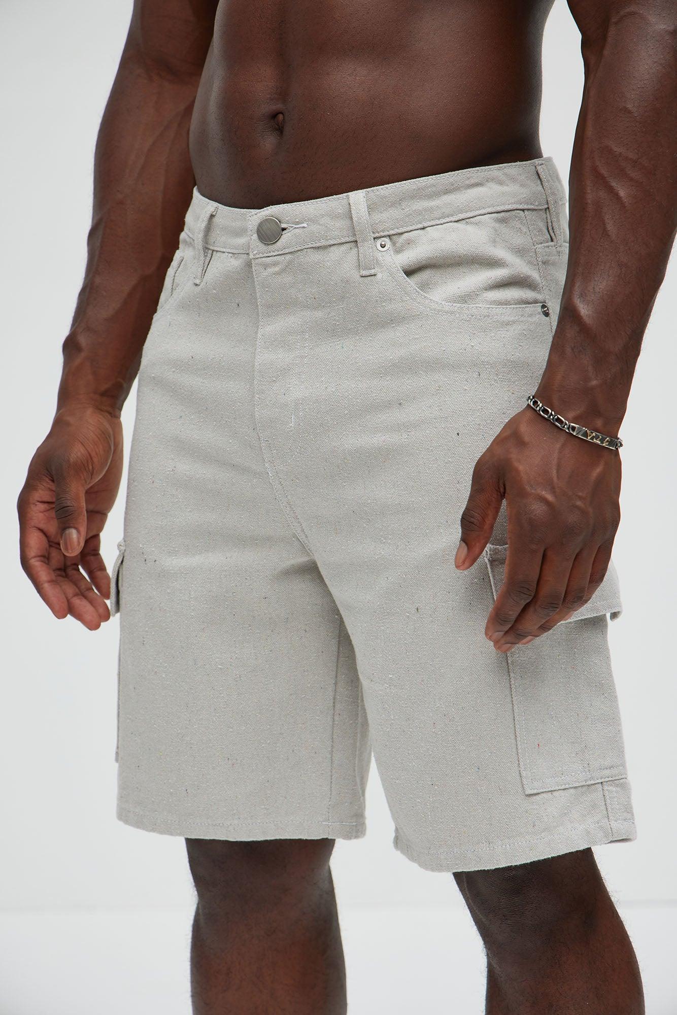 Cary Textured Relaxed Cargo Shorts - Stone Product Image