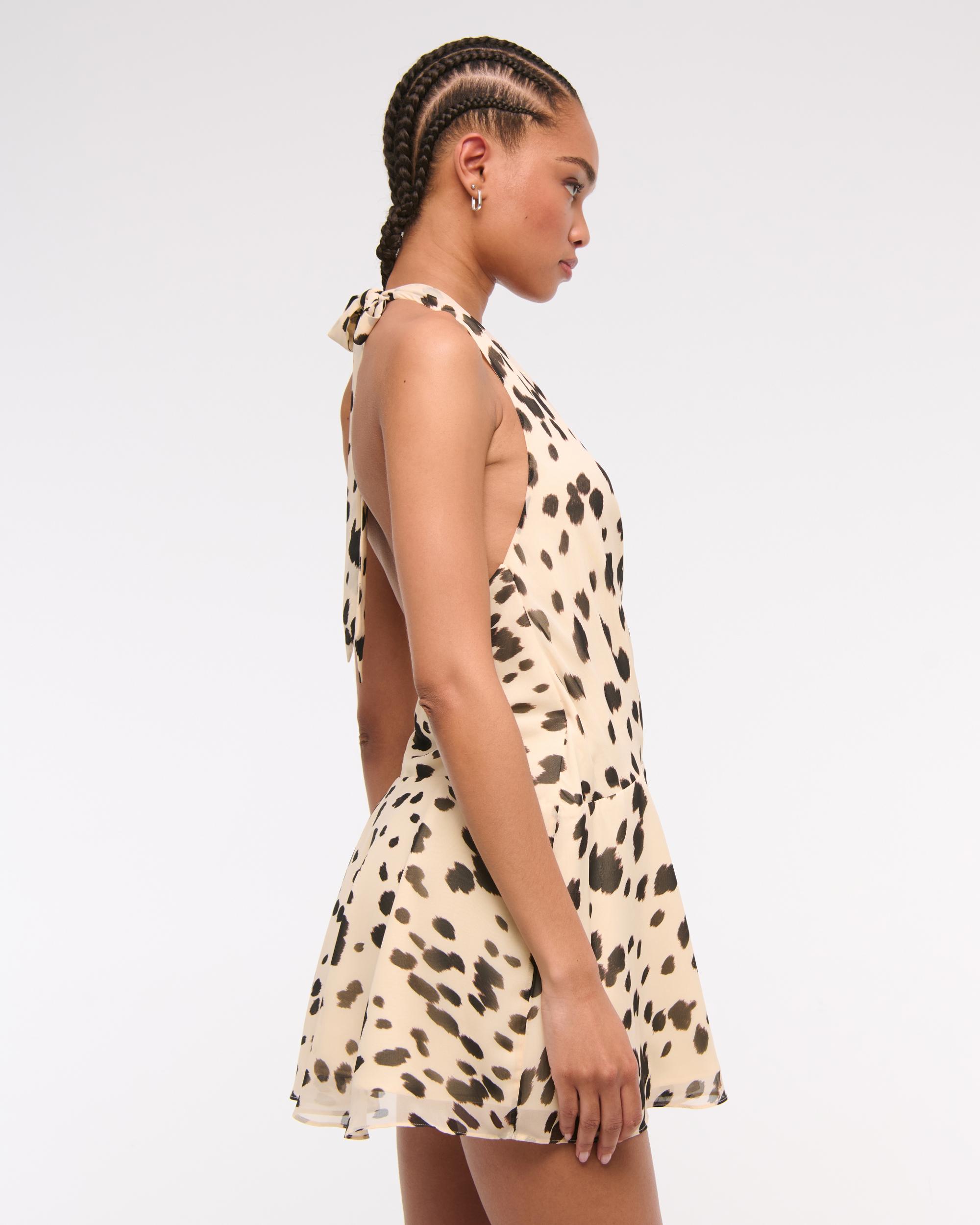 Draped Halter Mini Dress Product Image