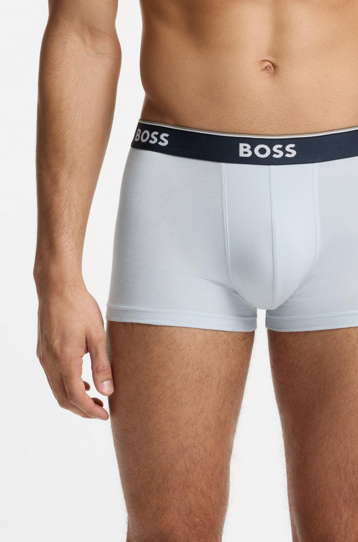 Three-pack of stretch-cotton trunks with logo waistbands Product Image