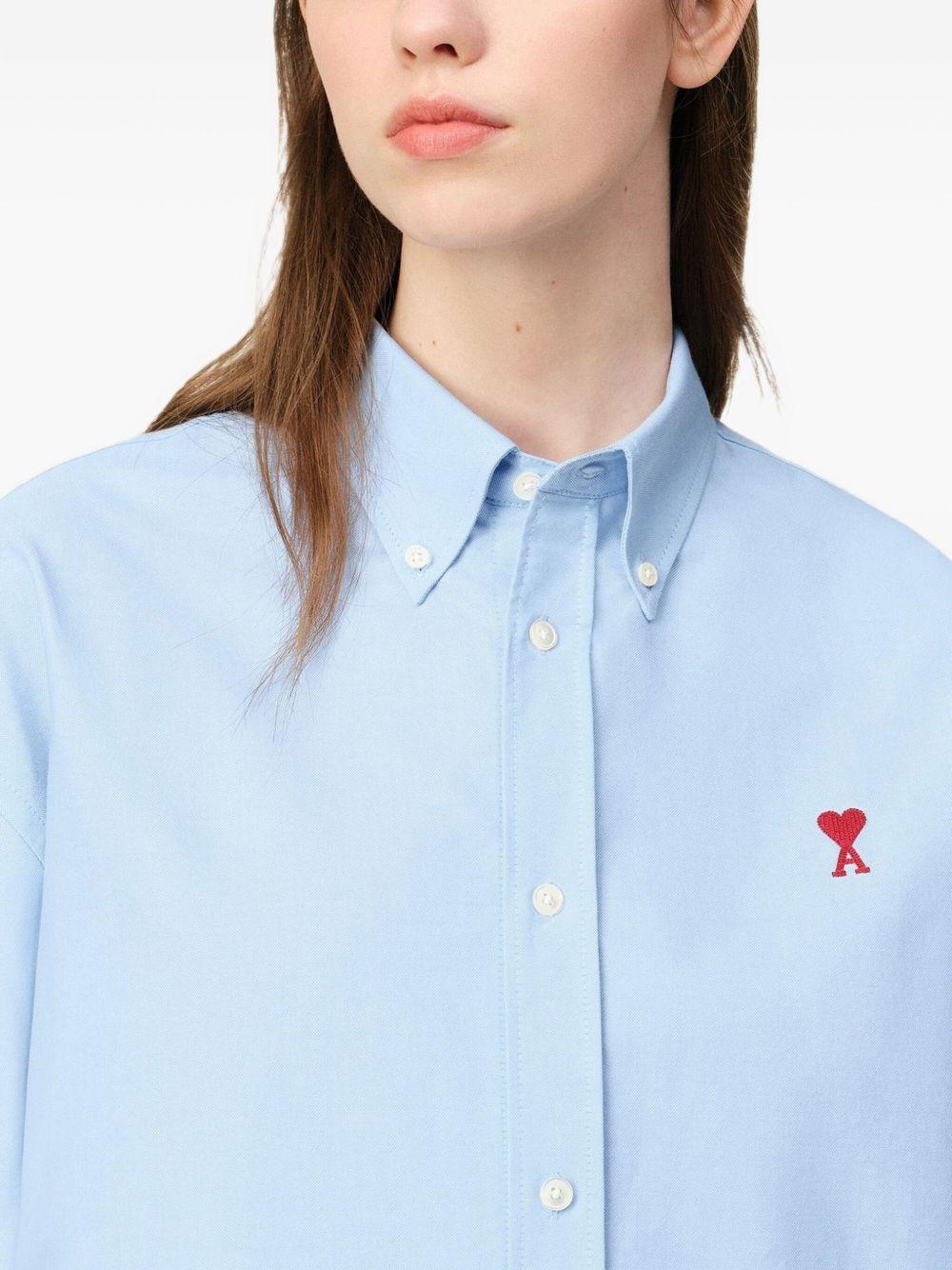logo-embroidered poplin shirt Product Image