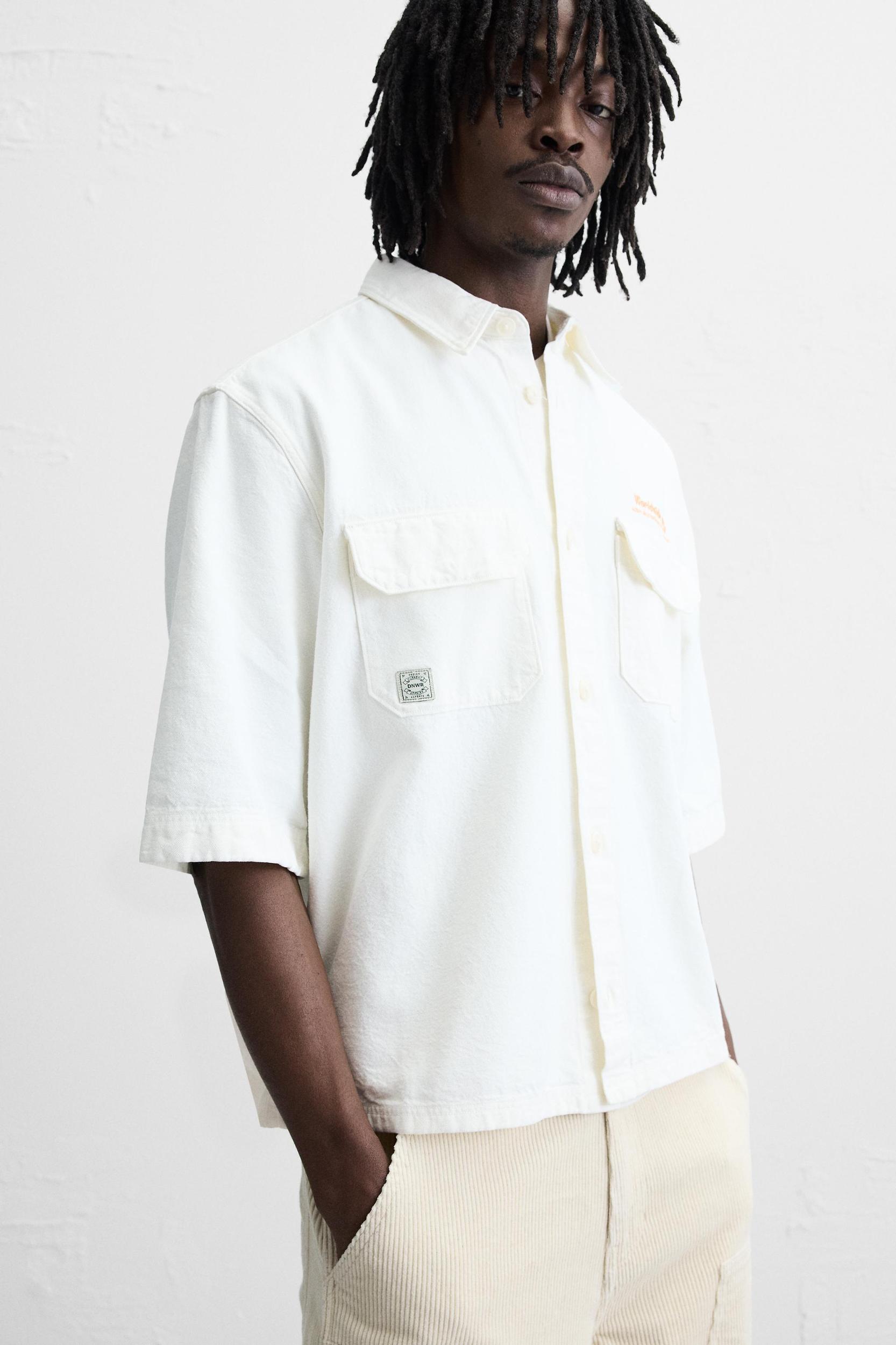 EMBROIDERED TEXT SHIRT Product Image