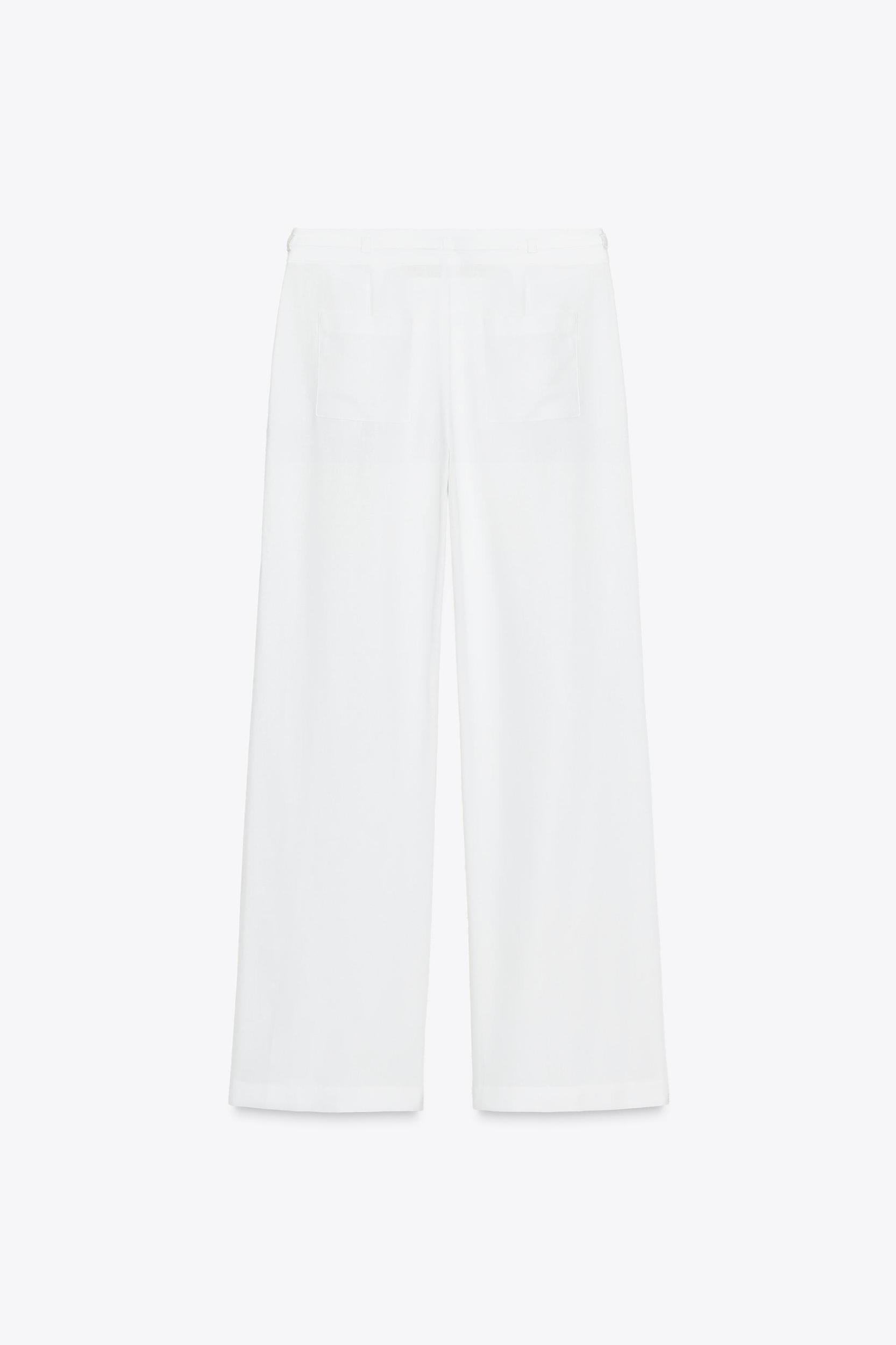 WIDE LEG LINEN BUCKLE PANTS Product Image