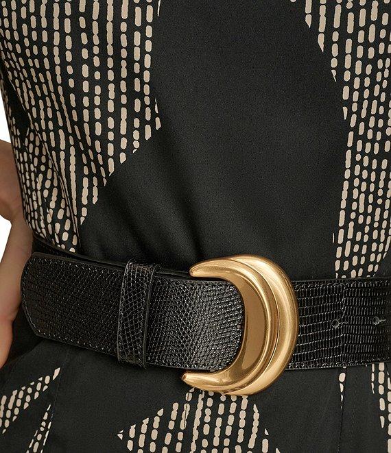 Donna Karan Sleeveless Square Neck A-Line Belted Midi Dress Product Image