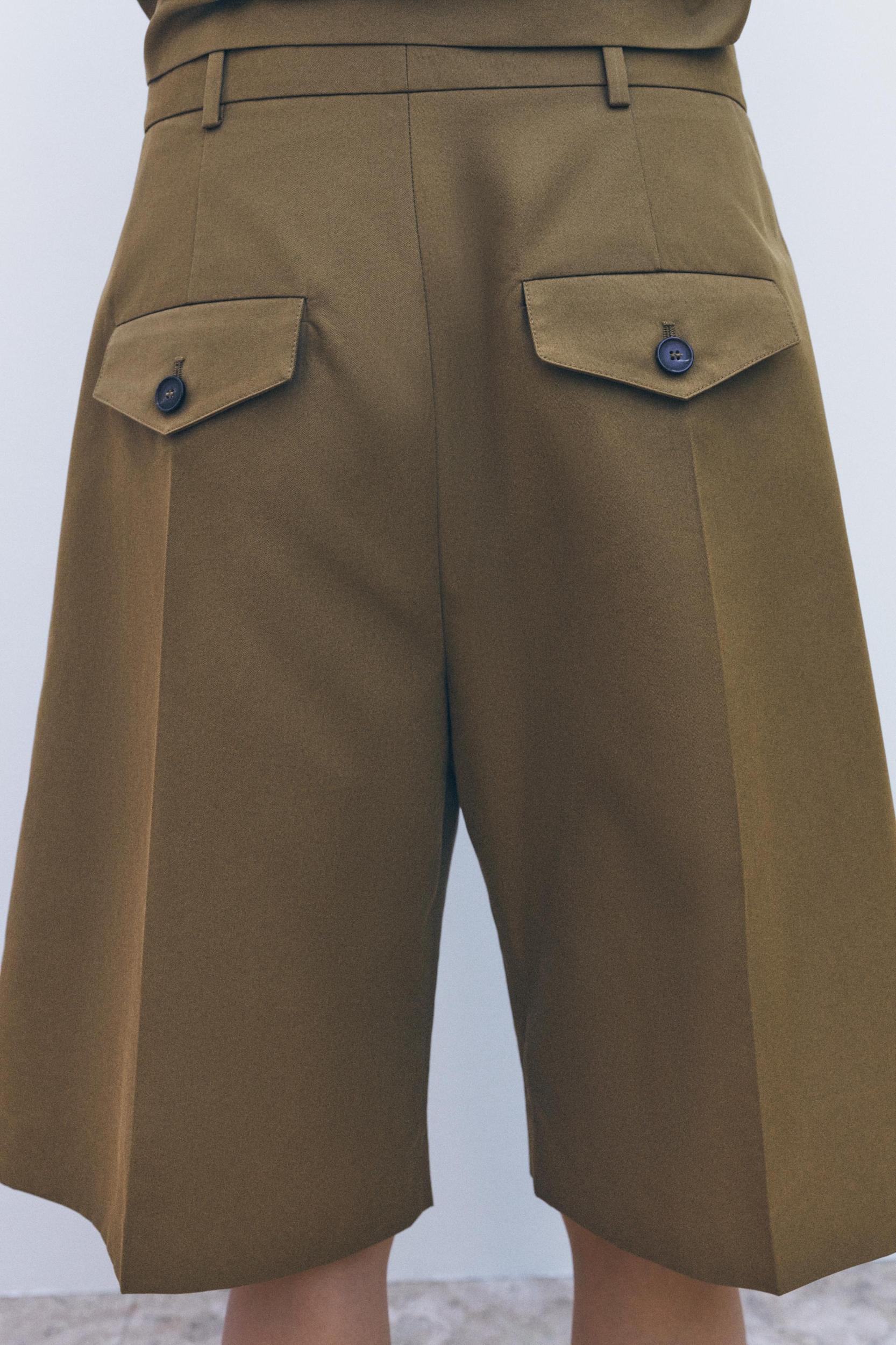 ZW COLLECTION COTTON PLEATED SHORTS Product Image