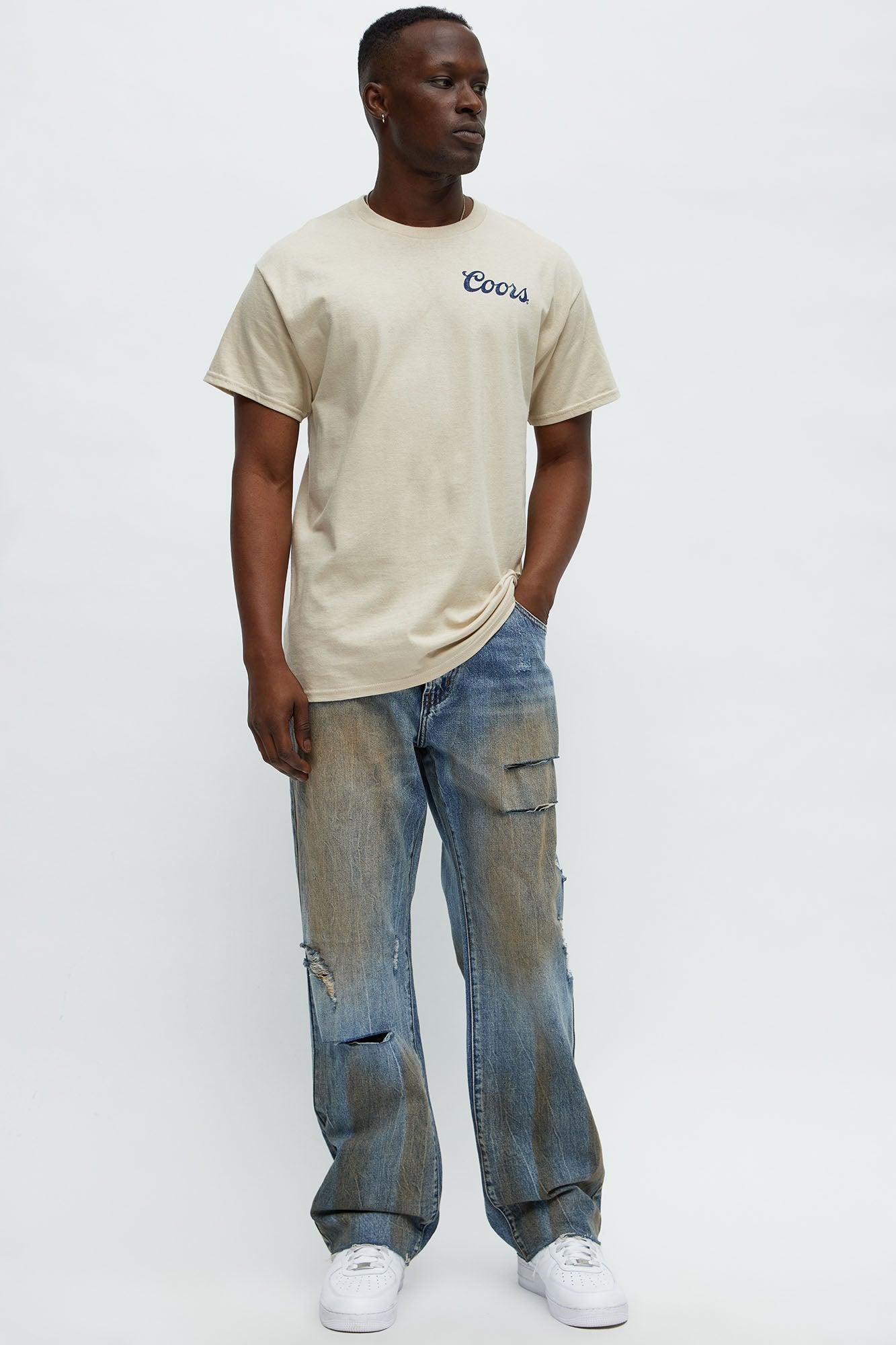 Straight Get Dirty With It Distressed Jeans - Medium Blue Wash Product Image