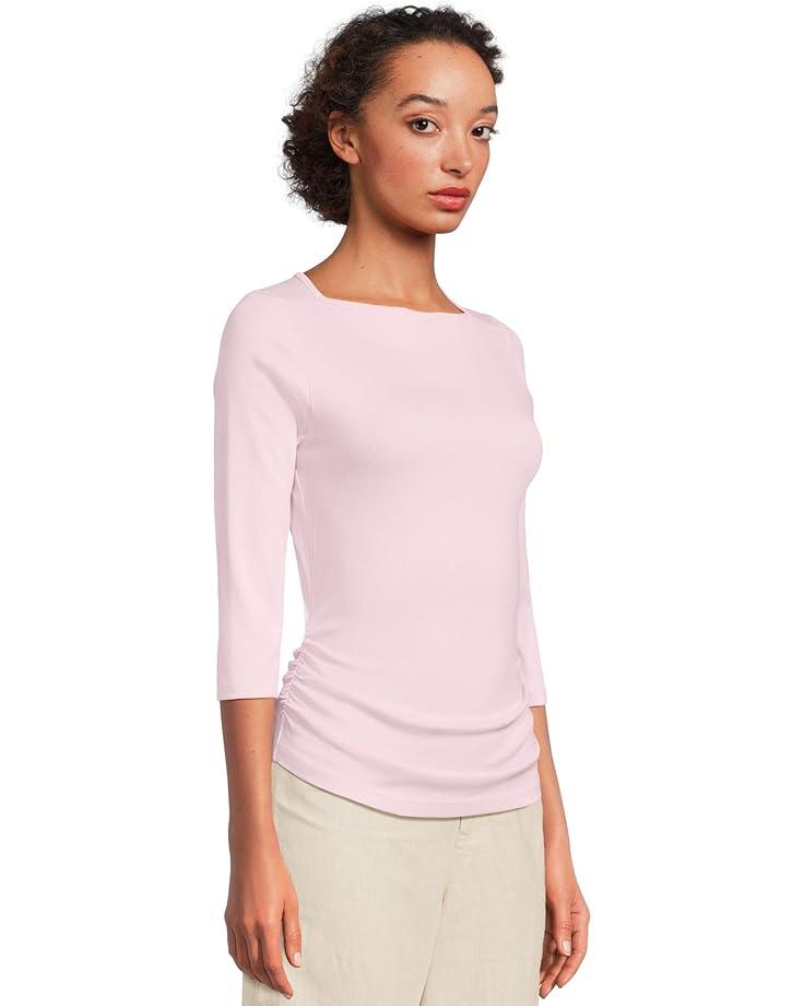 Sylvie V-Neck Shirred Sides Tee Product Image