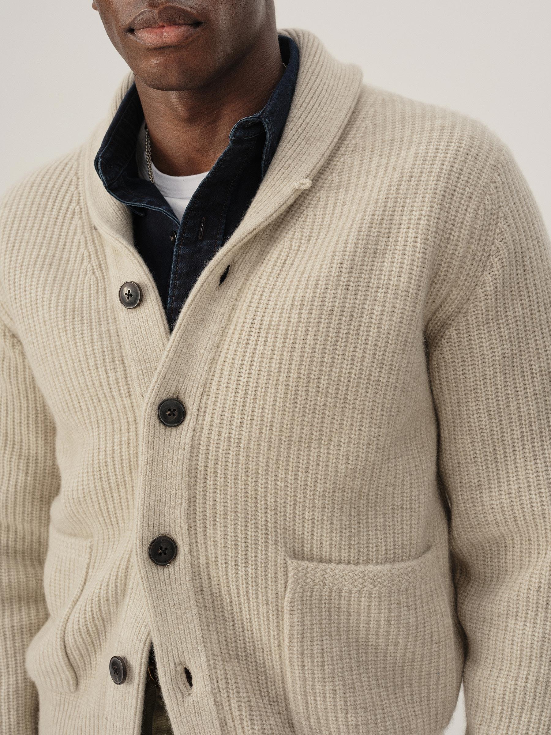 Light Oat California Cashmere Shawl Cardigan Product Image