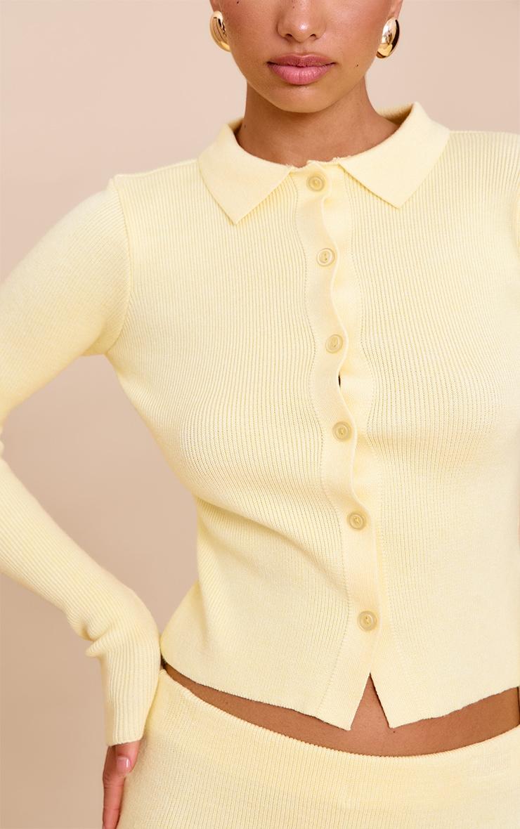 Yellow Knitted Button Through Top Product Image