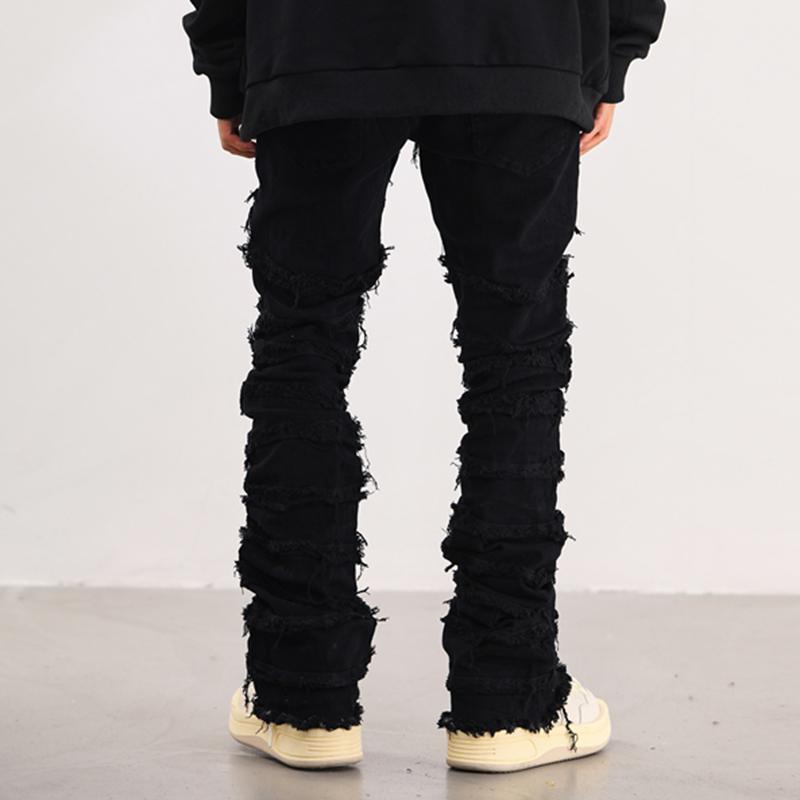 Vintage Erosion Damaged Raw Edge Jeans Product Image