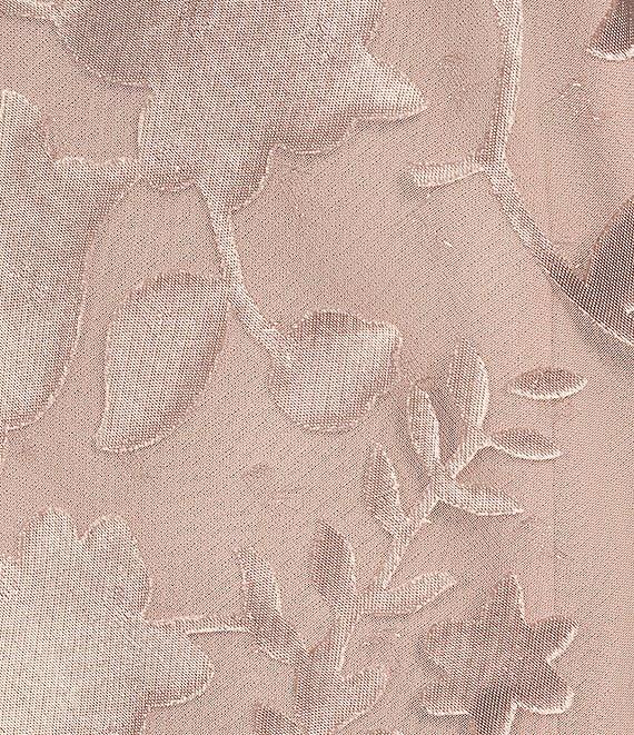 Alex Evenings Petite Size 3/4 Illusion Sleeve Crew Neck Asymmetrical Triple Tier Hem Printed Chiffon Blouse Product Image