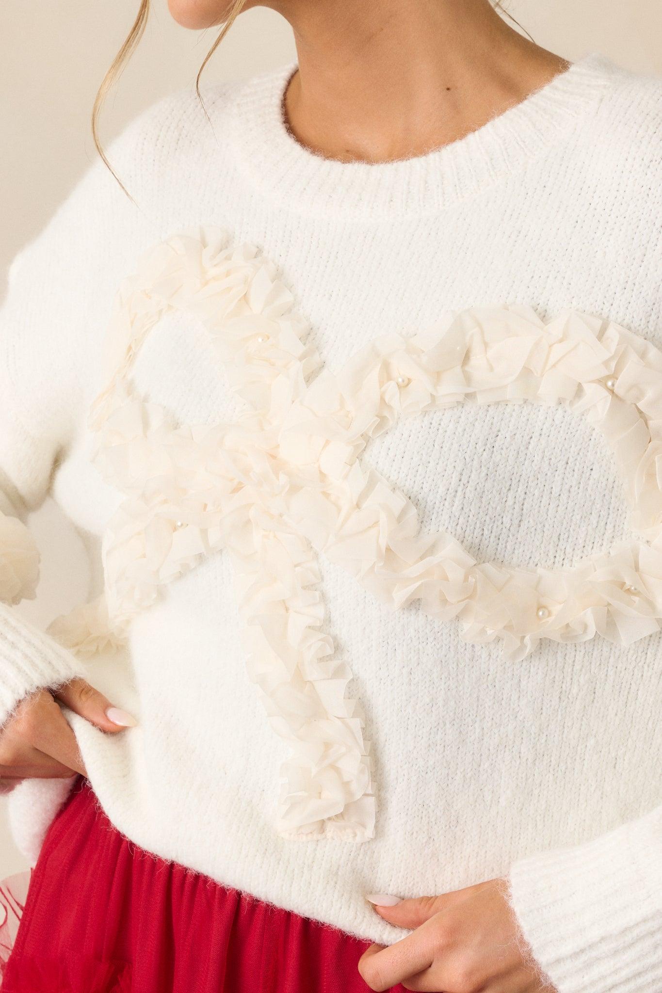 A Love So True Ivory Knit Sweater Product Image