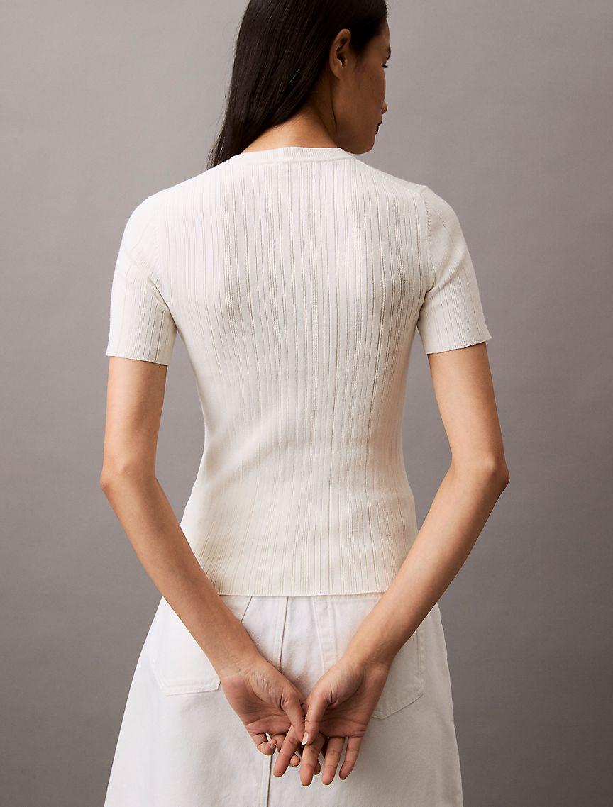 Variegated Rib Slim T-Shirt Product Image