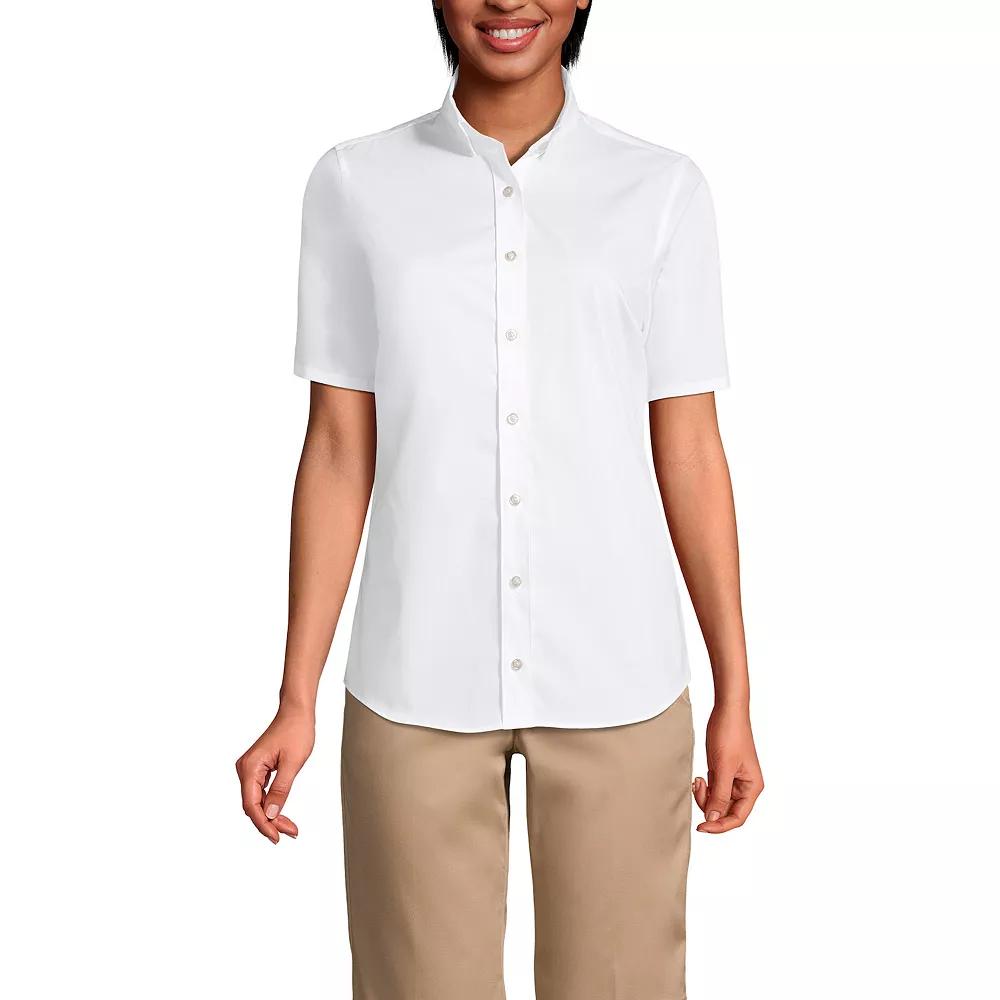 Women's Lands' End No Gape Short Sleeve Stretch Shirt,  Product Image