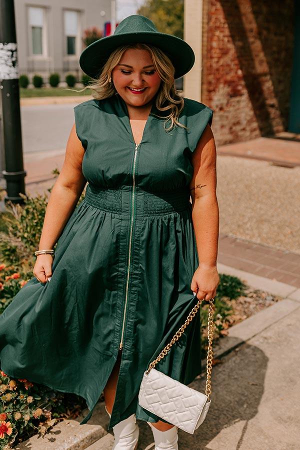 Chic Ensemble Midi Dress in Hunter Green Curves Product Image