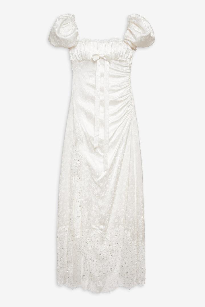 Aurelia Jacquard Gown — White Product Image