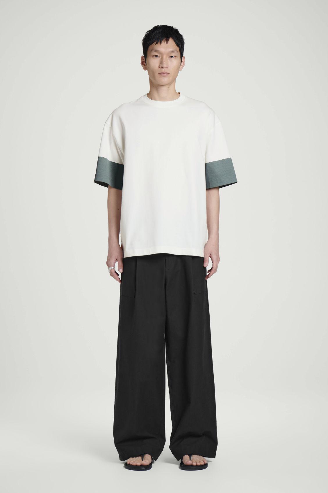 OVERSIZED COLOR BLOCK COTTON T-SHIRT Product Image