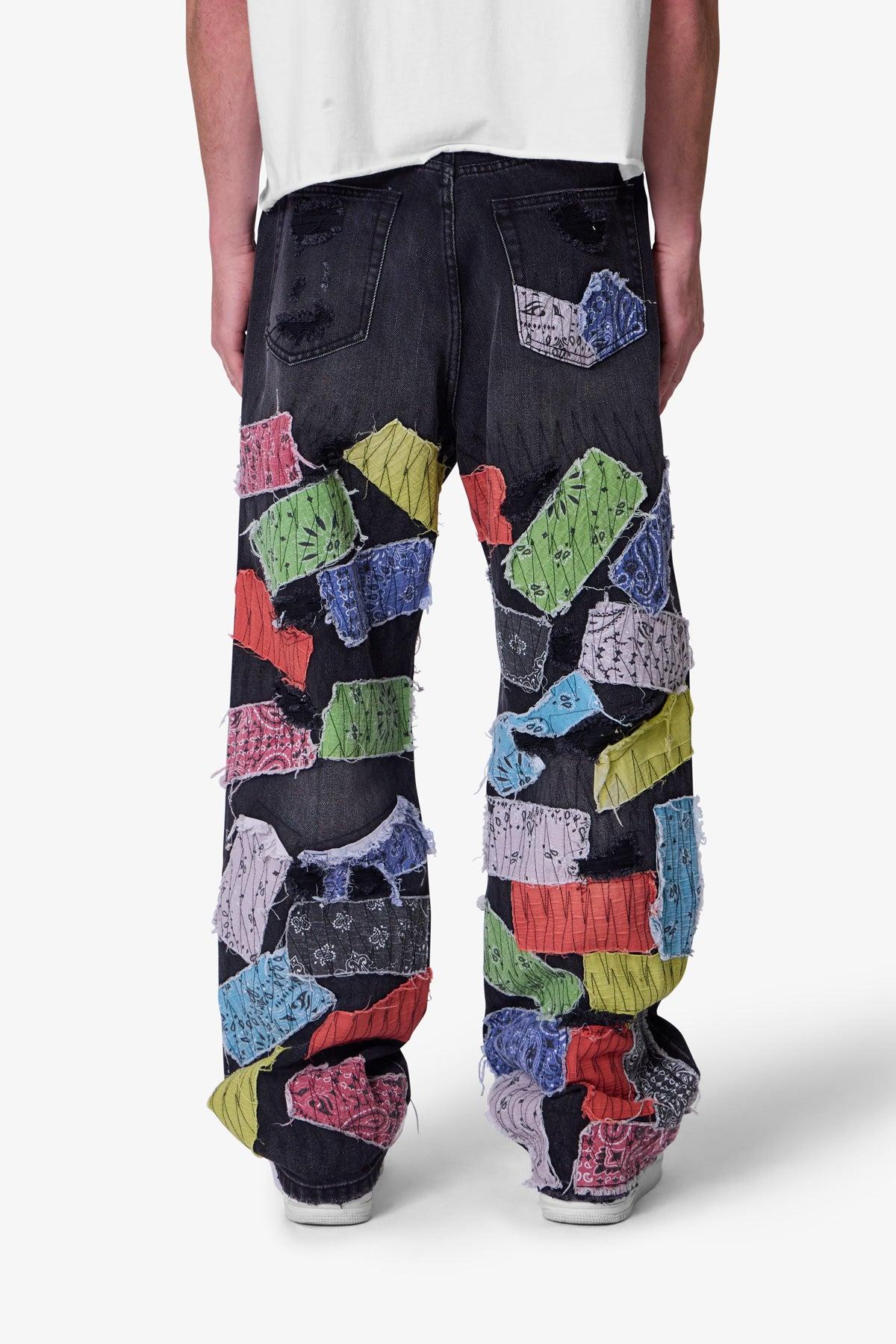 Ultra Baggy Bandana Patch Denim - Washed Black Product Image