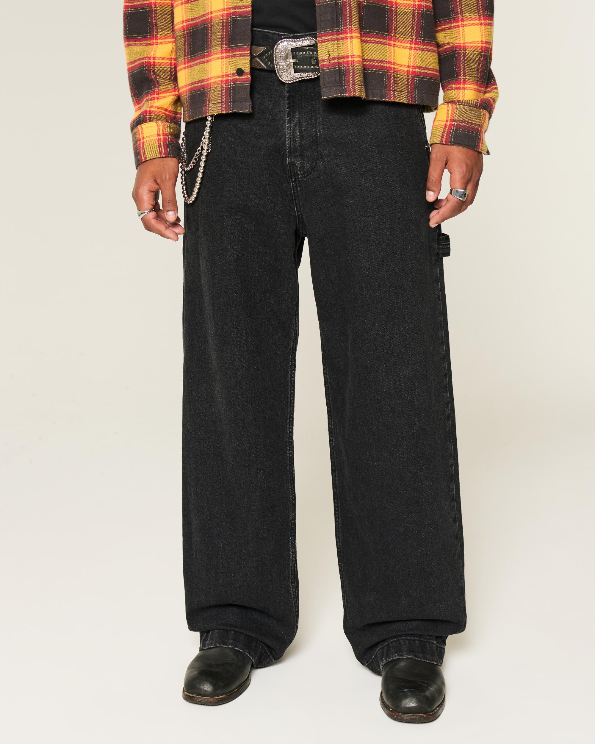 Washed Black Super Baggy Painter Jeans Product Image