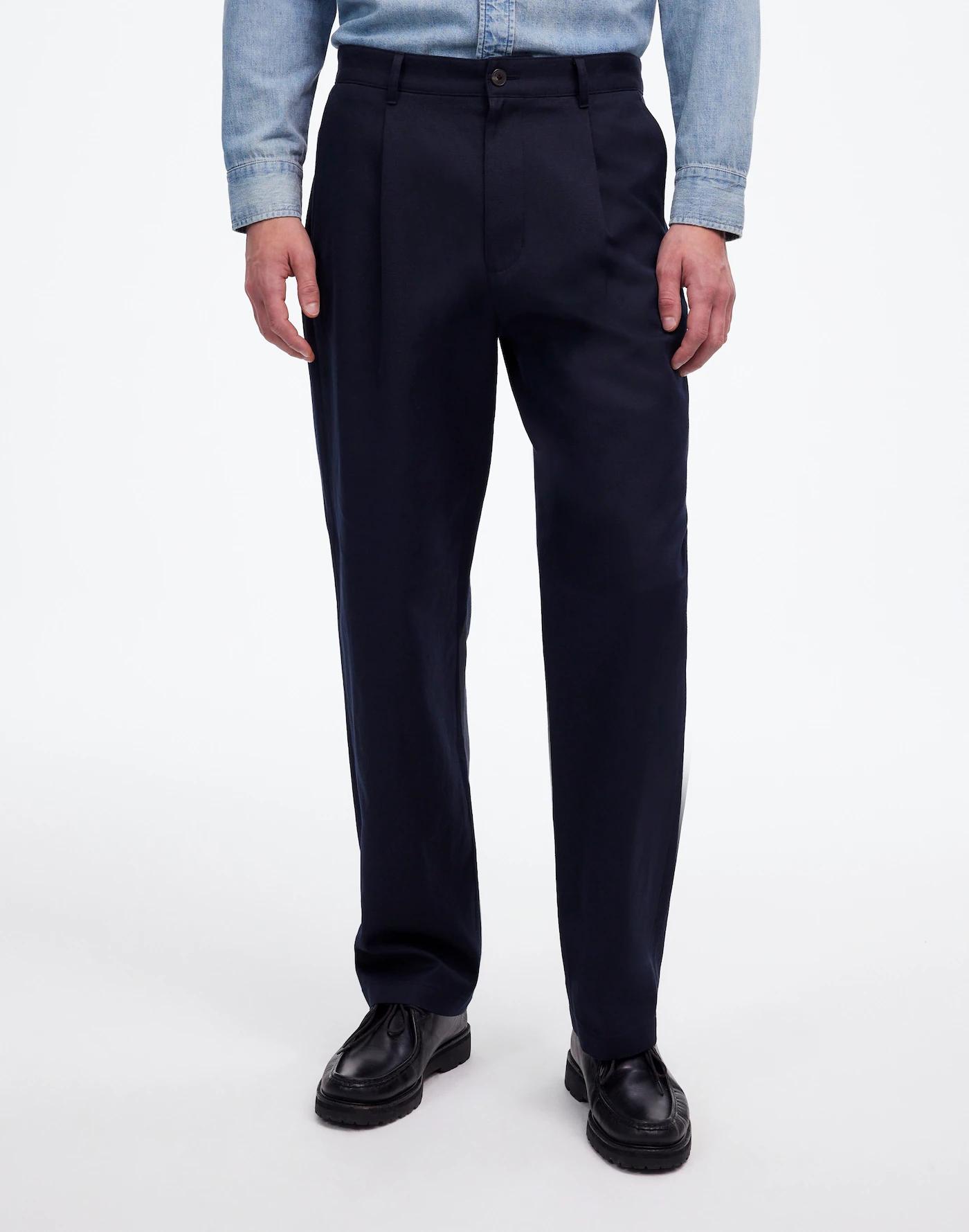 Pleated Trousers in Italian Cotton Twill Product Image